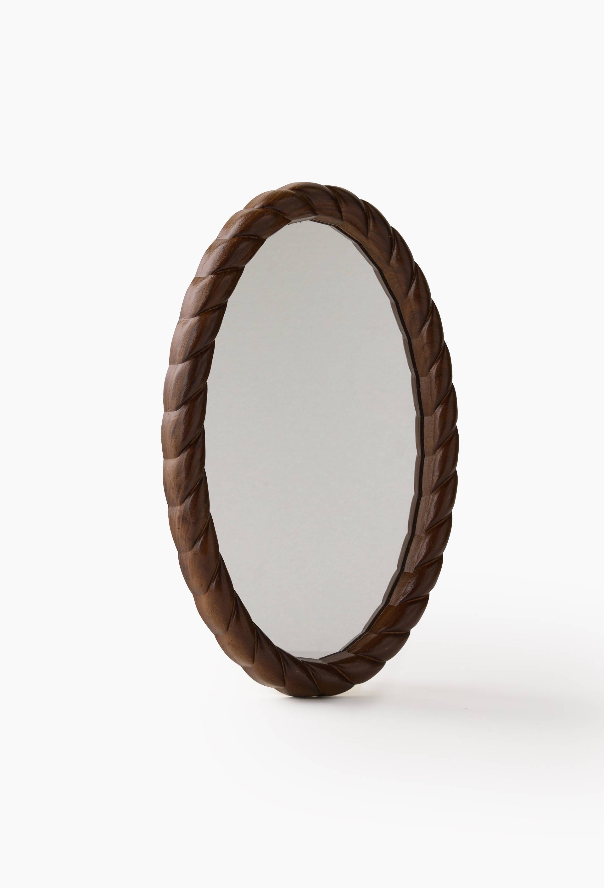Miror oval bois twist, 20xH29.5, Brun, large image number 0.0