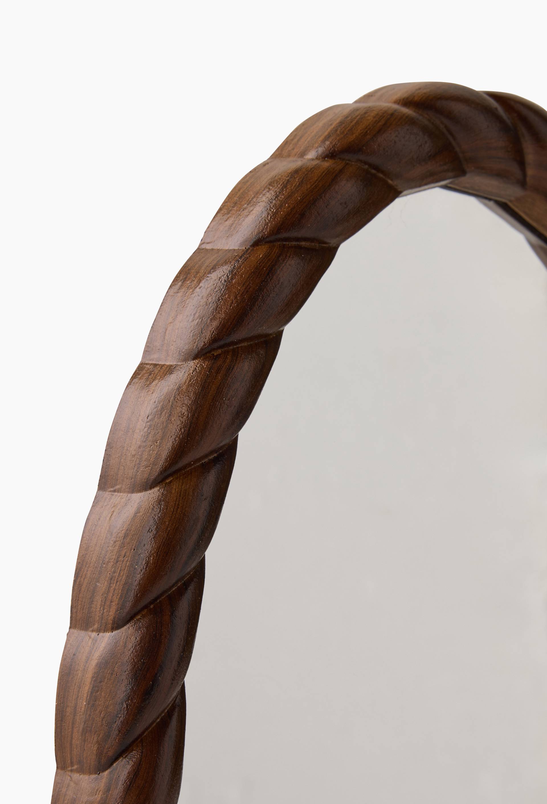 Miror oval bois twist, 20xH29.5, Brun, large image number 1.0