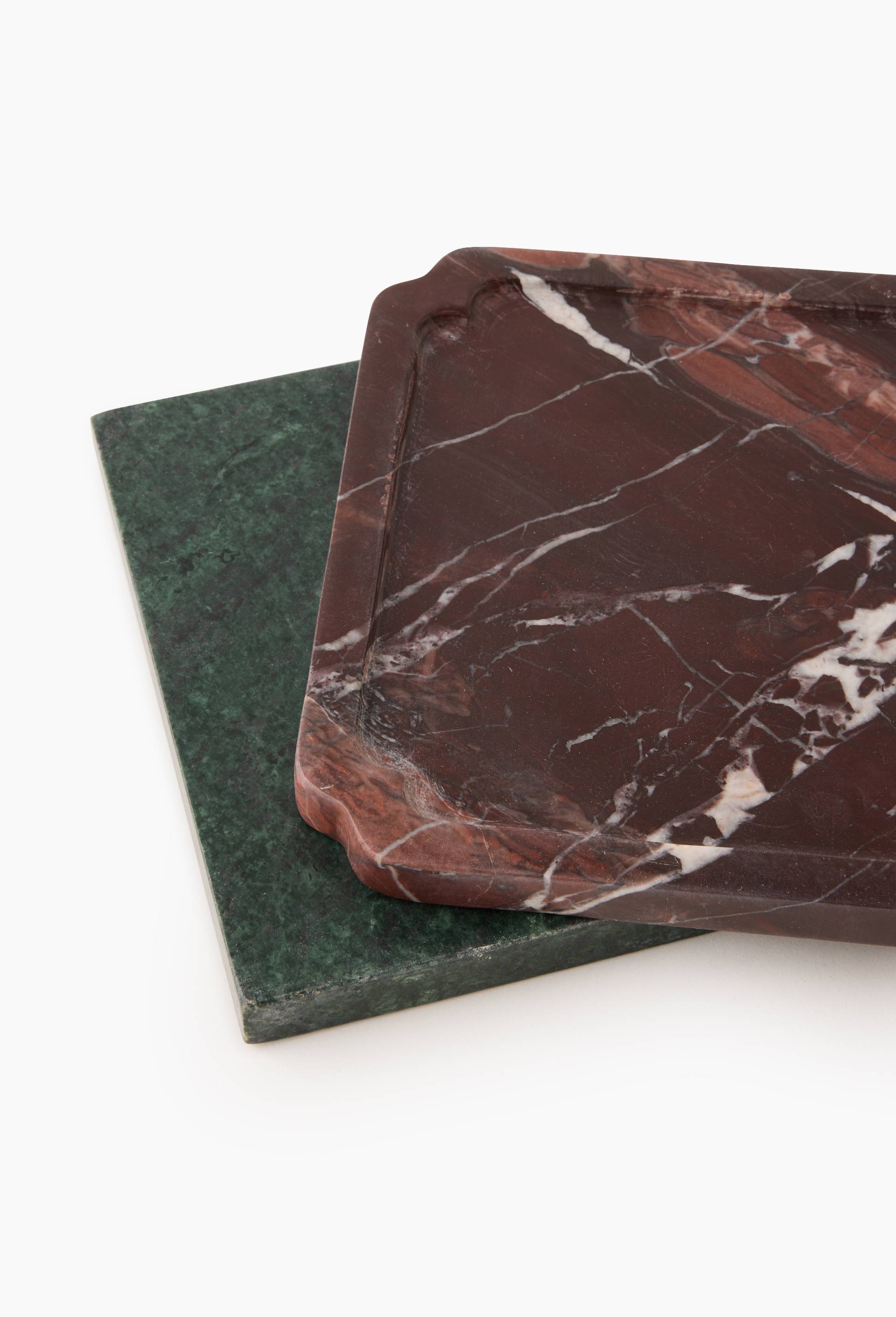 Plateau marbre carr&eacute; angles arrondis, 16xH1,5cm, Rouge, large image number 2.0