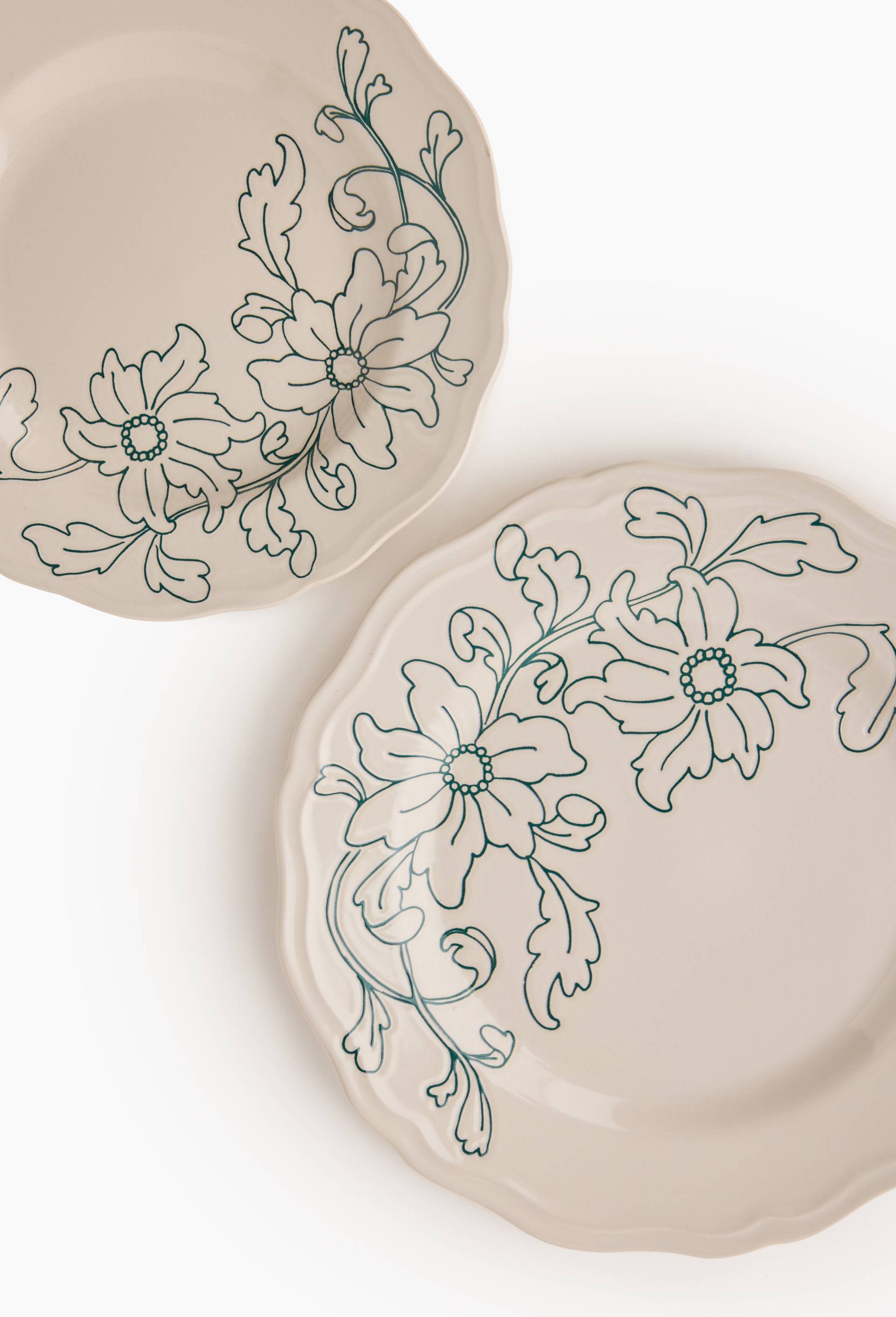 Assiette plate finition imprim&eacute;e, 27cm, Vert fonc&eacute;, large image number 1.0