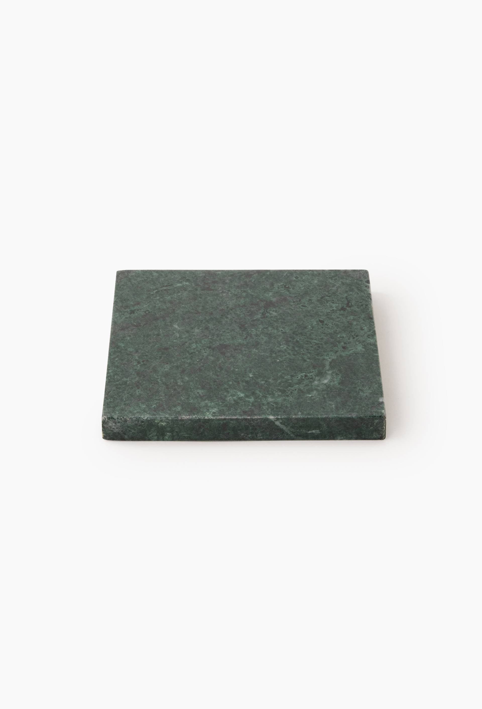 Dessous de plat, 15cm, en marbre, Vert fonc&eacute;, large image number 0