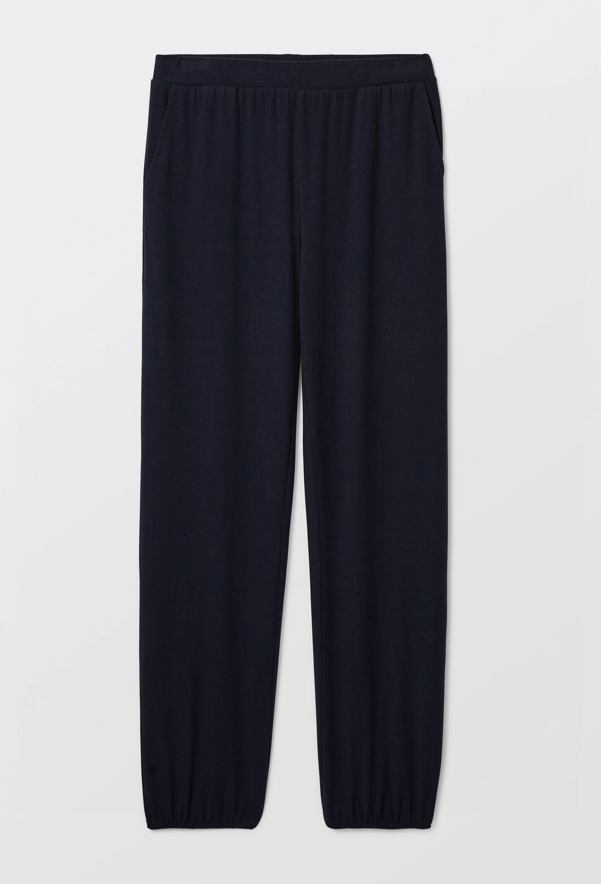 Pantalon uni en coton et modal, Bleu fonc&eacute;, large image number 2