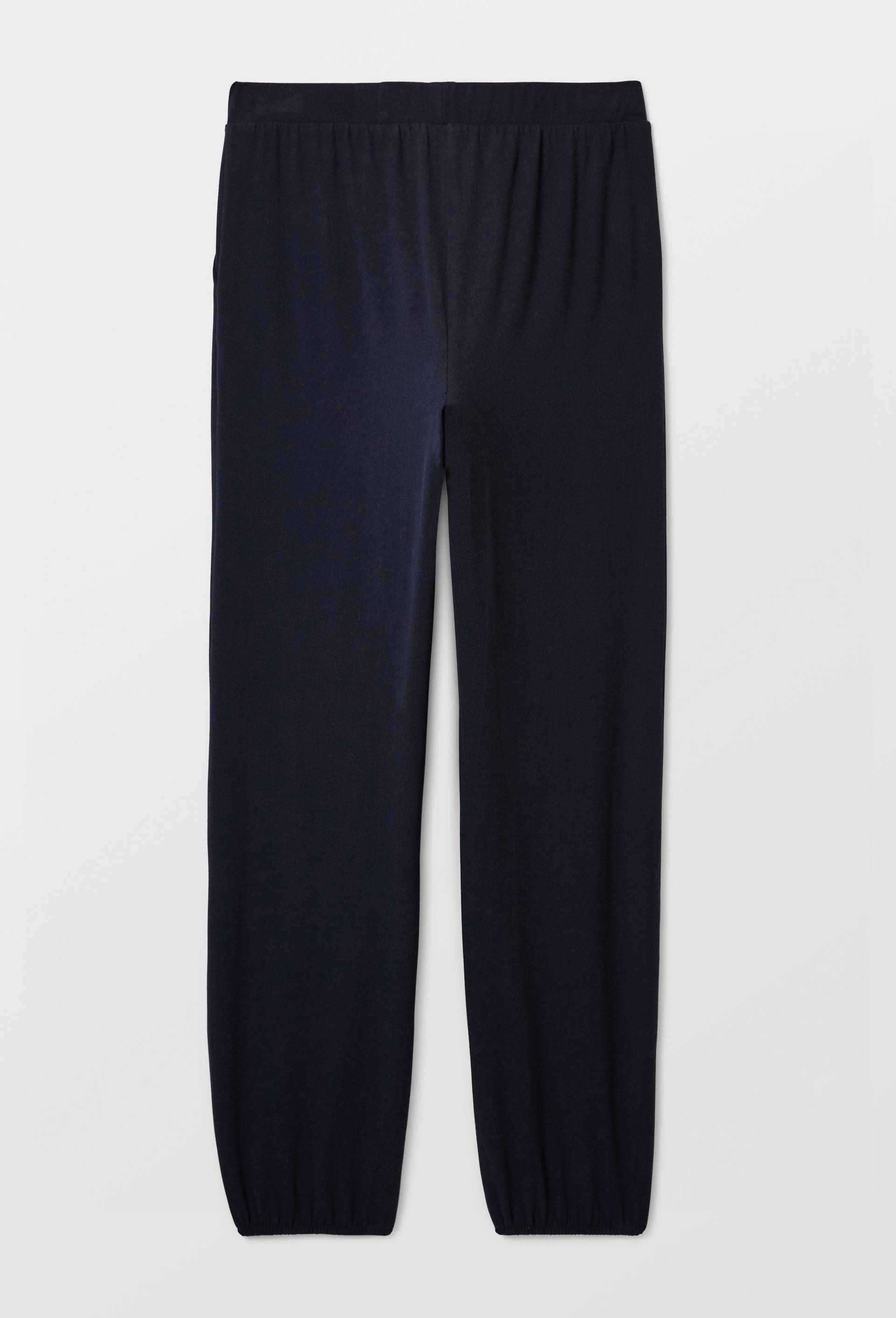 Pantalon uni en coton et modal, Bleu fonc&eacute;, large image number 3.0
