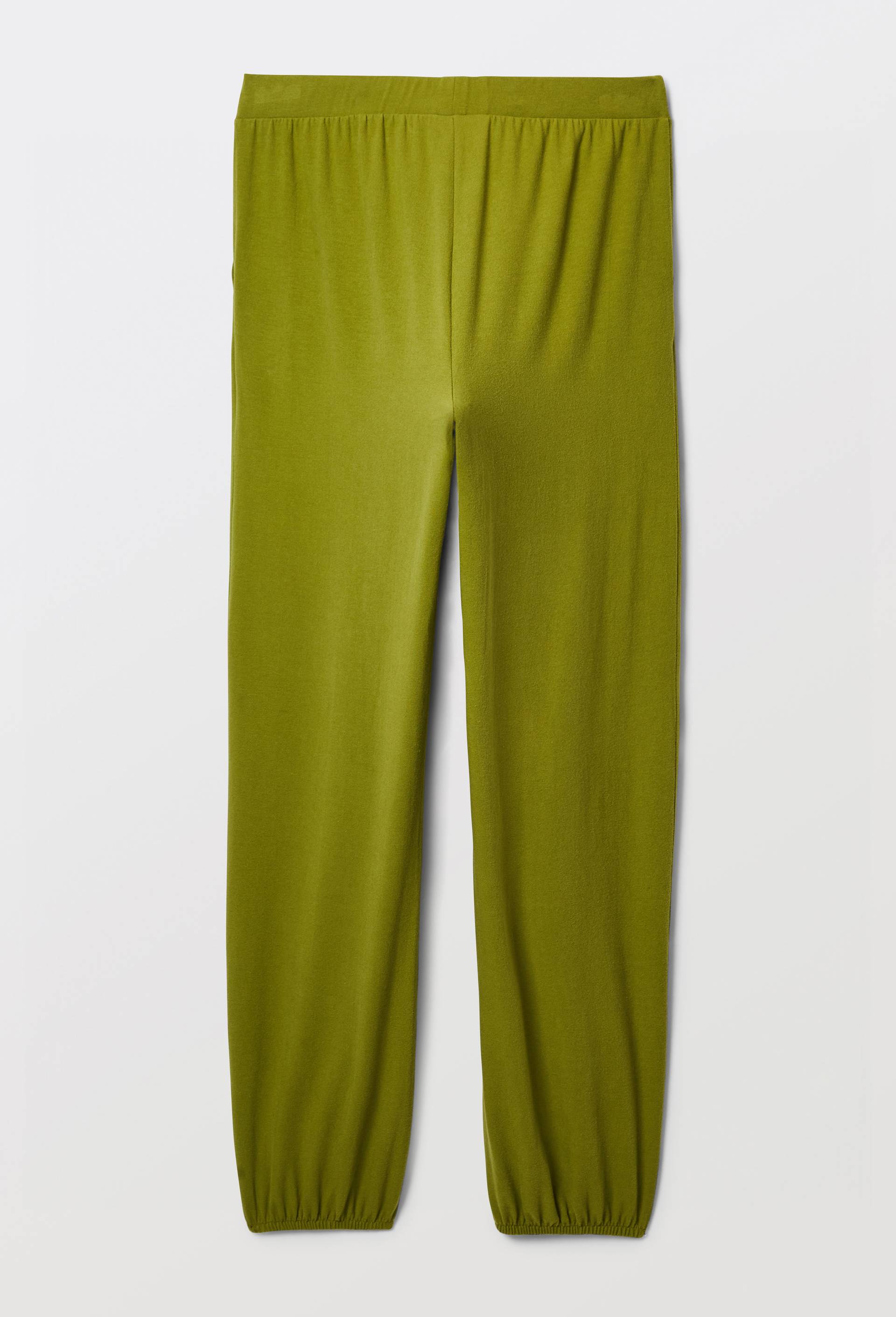 Pantalon uni en coton et modal, Vert, large image number 3.0