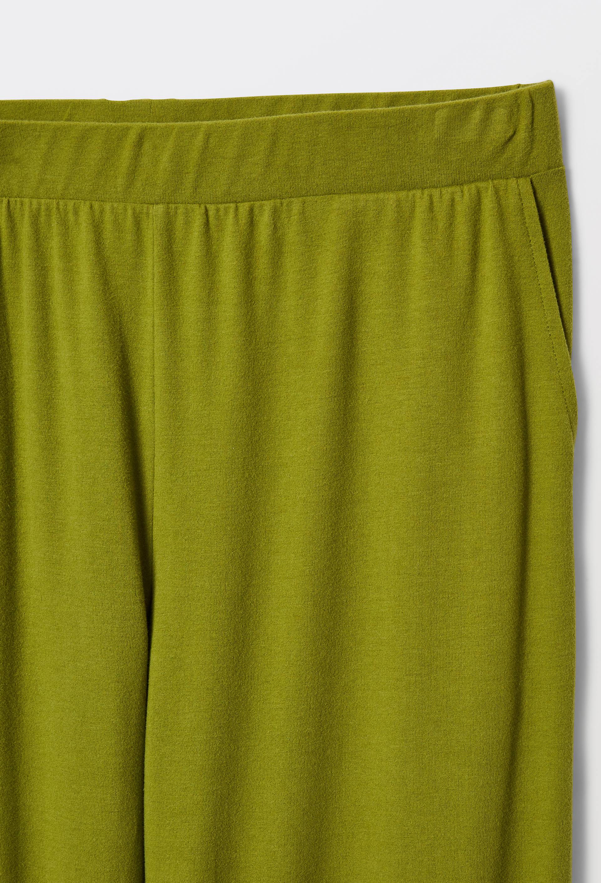 Pantalon uni en coton et modal, Vert, large image number 4