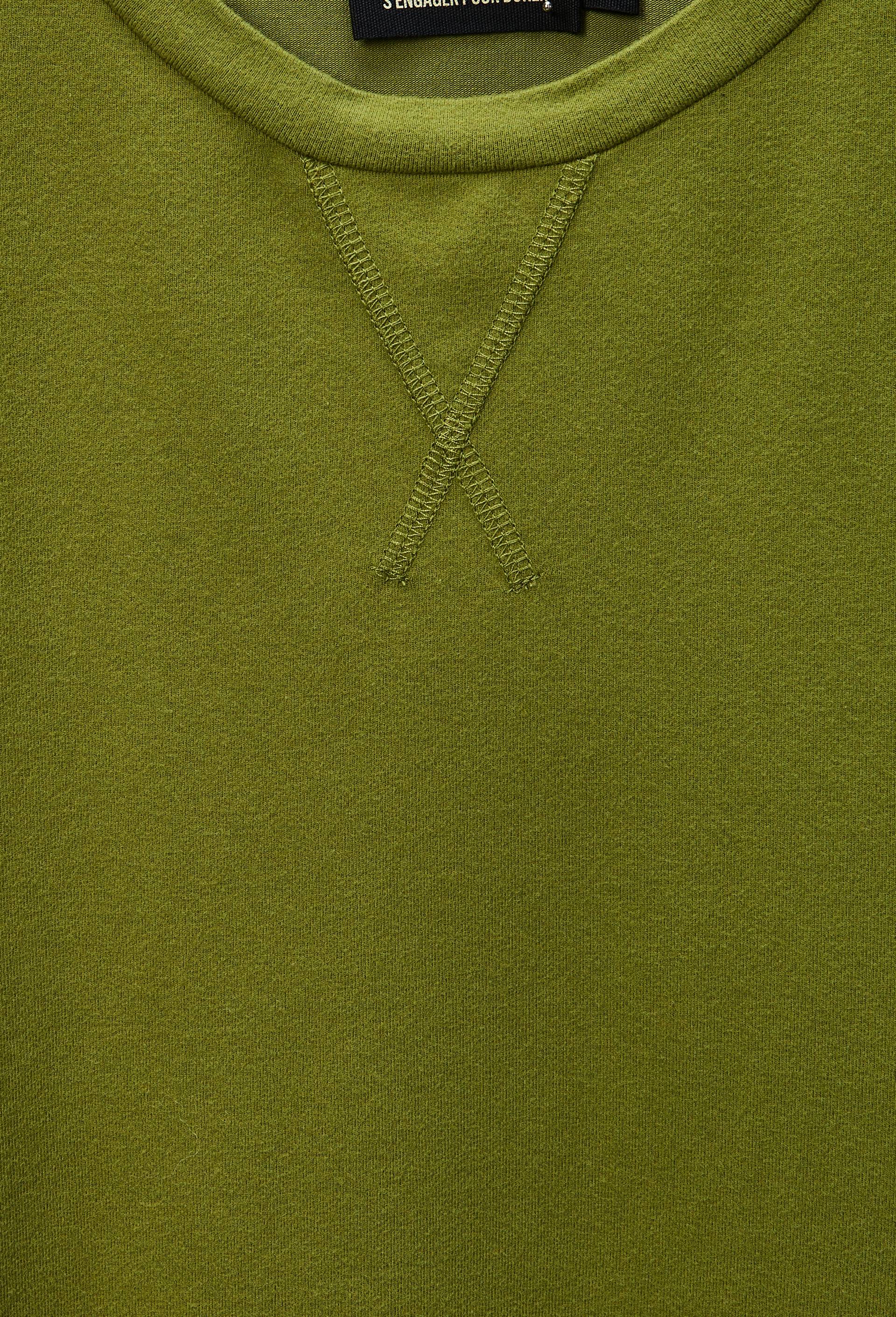 Sweat uni en coton et modal, Vert, large image number 5