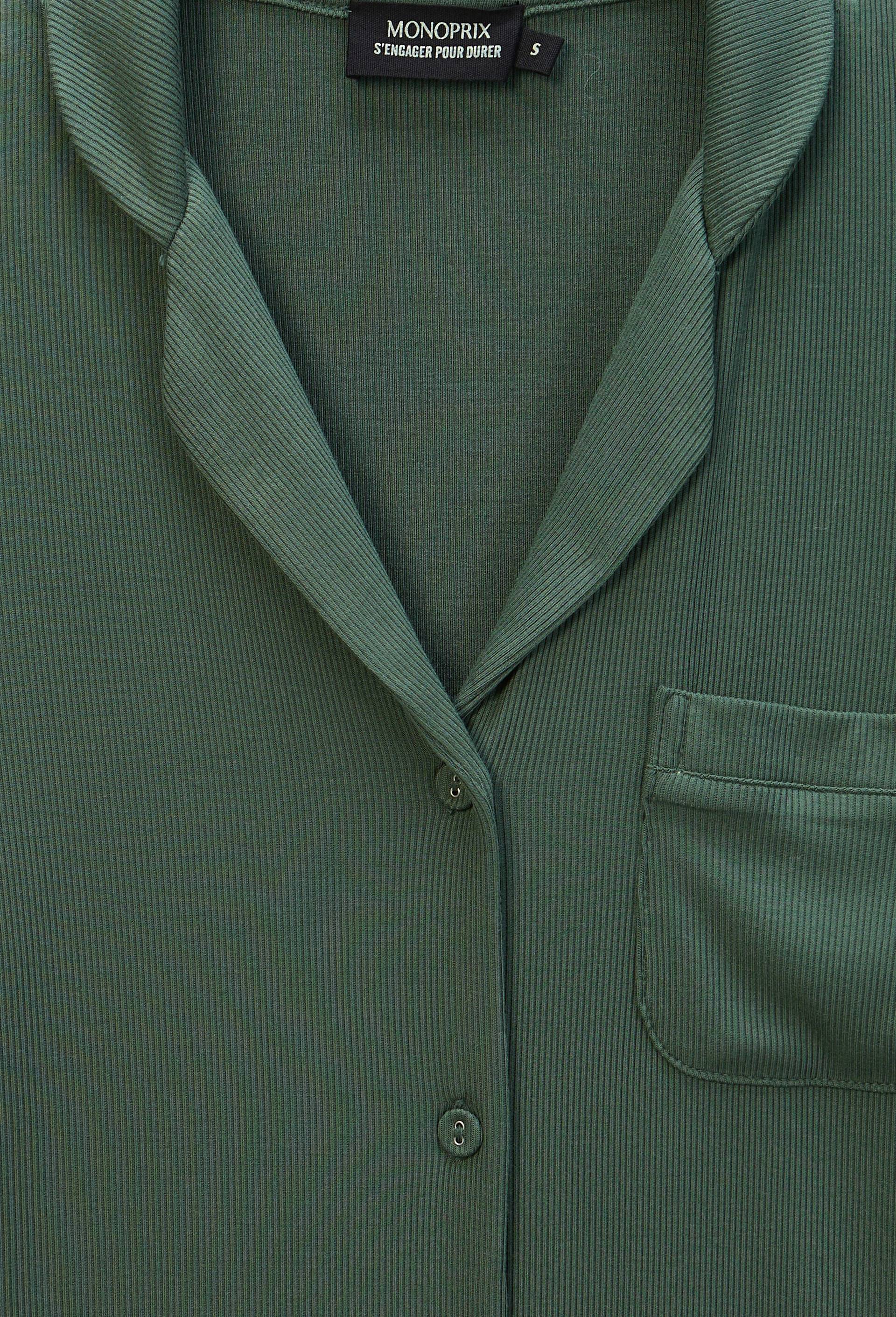 Chemise de pyjama en modal c&ocirc;tel&eacute;, Vert fonc&eacute;, large image number 4