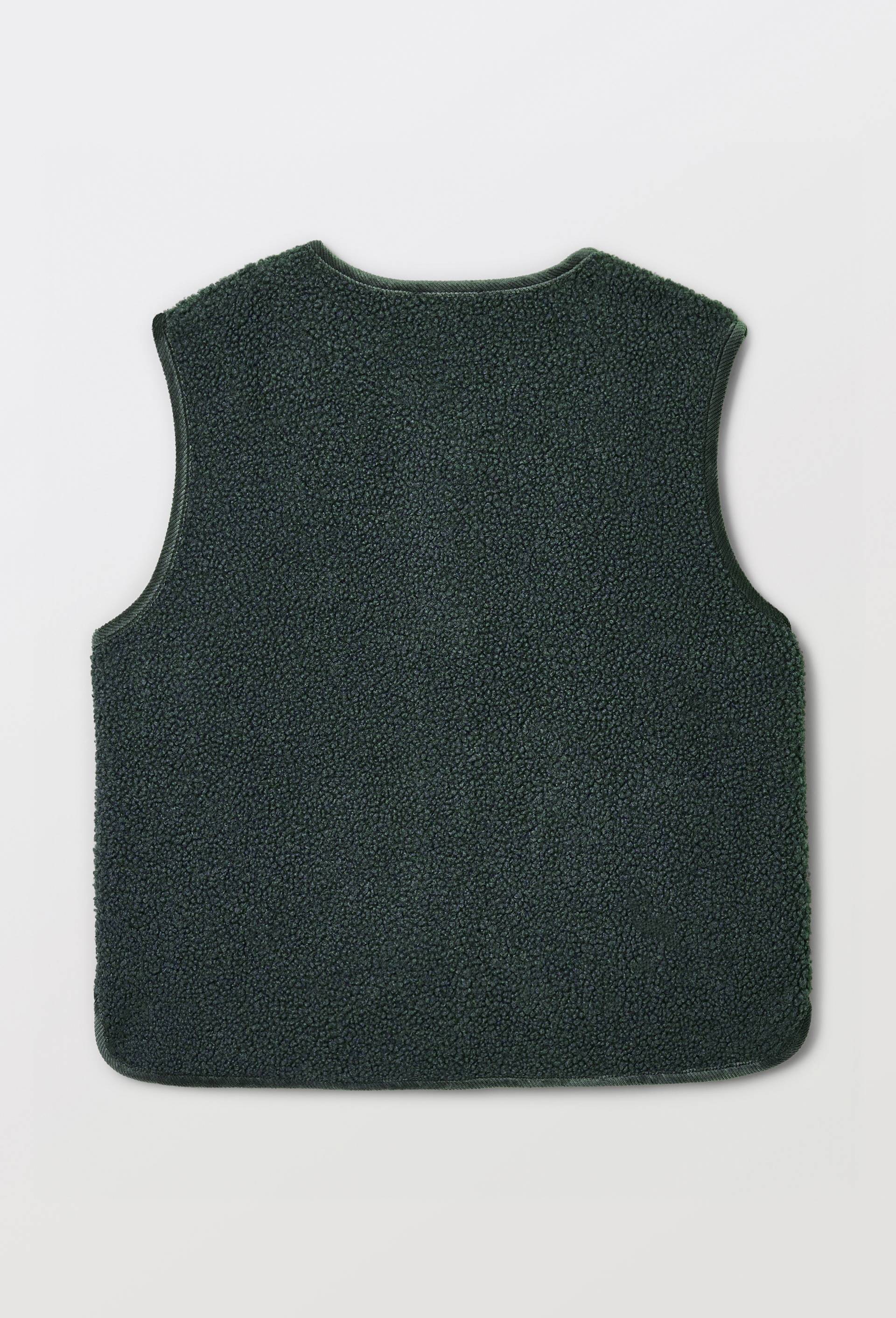 Veste sans manche en sherpa, Vert fonc&eacute;, large image number 3