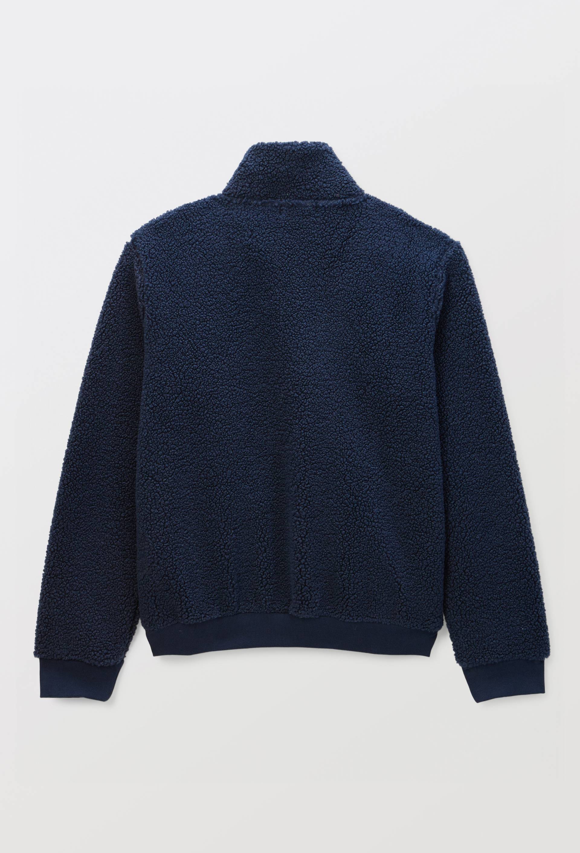 Veste zipp&eacute;e col montant en sherpa, Bleu fonc&eacute;, large image number 4