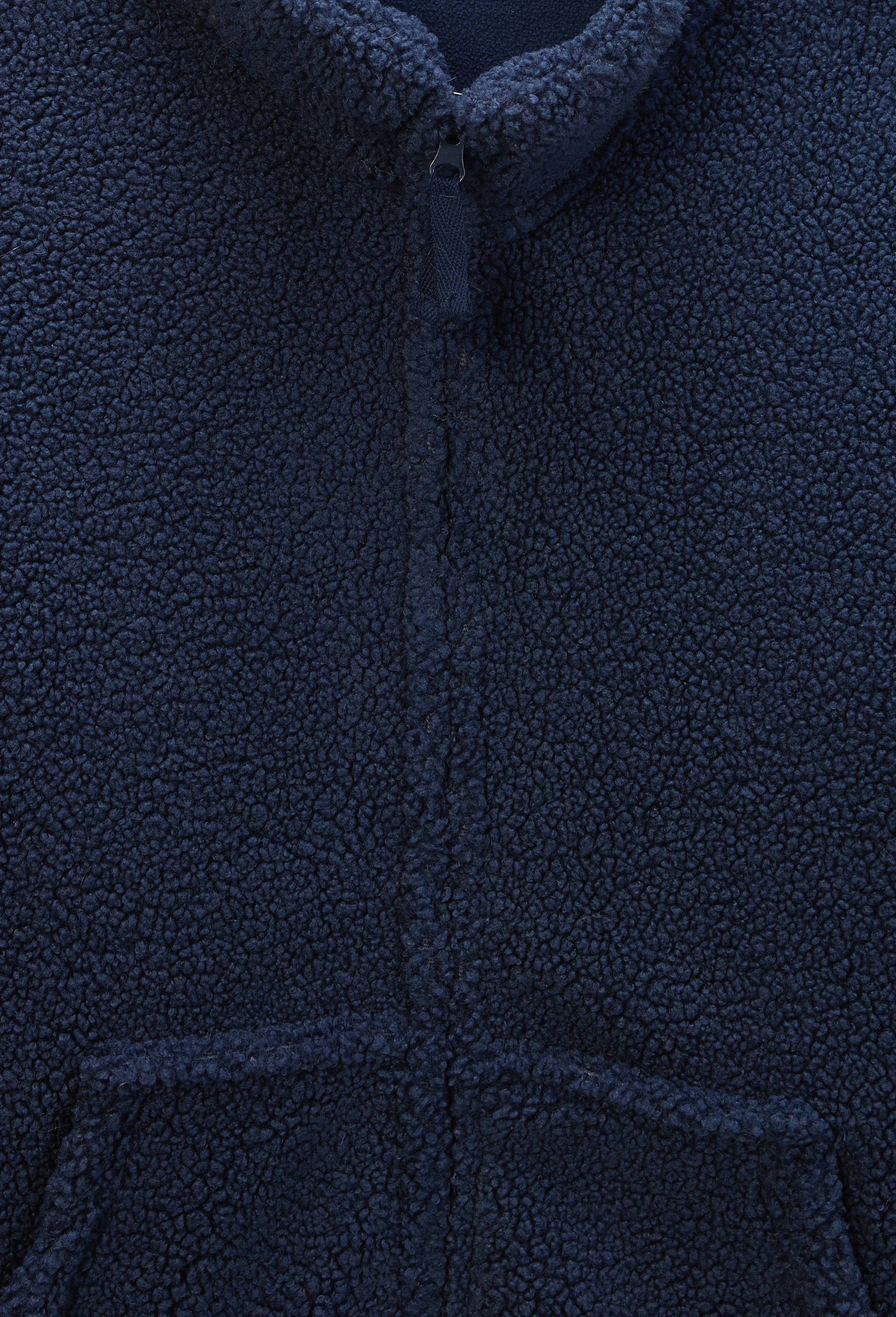 Veste zipp&eacute;e col montant en sherpa, Bleu fonc&eacute;, large image number 5