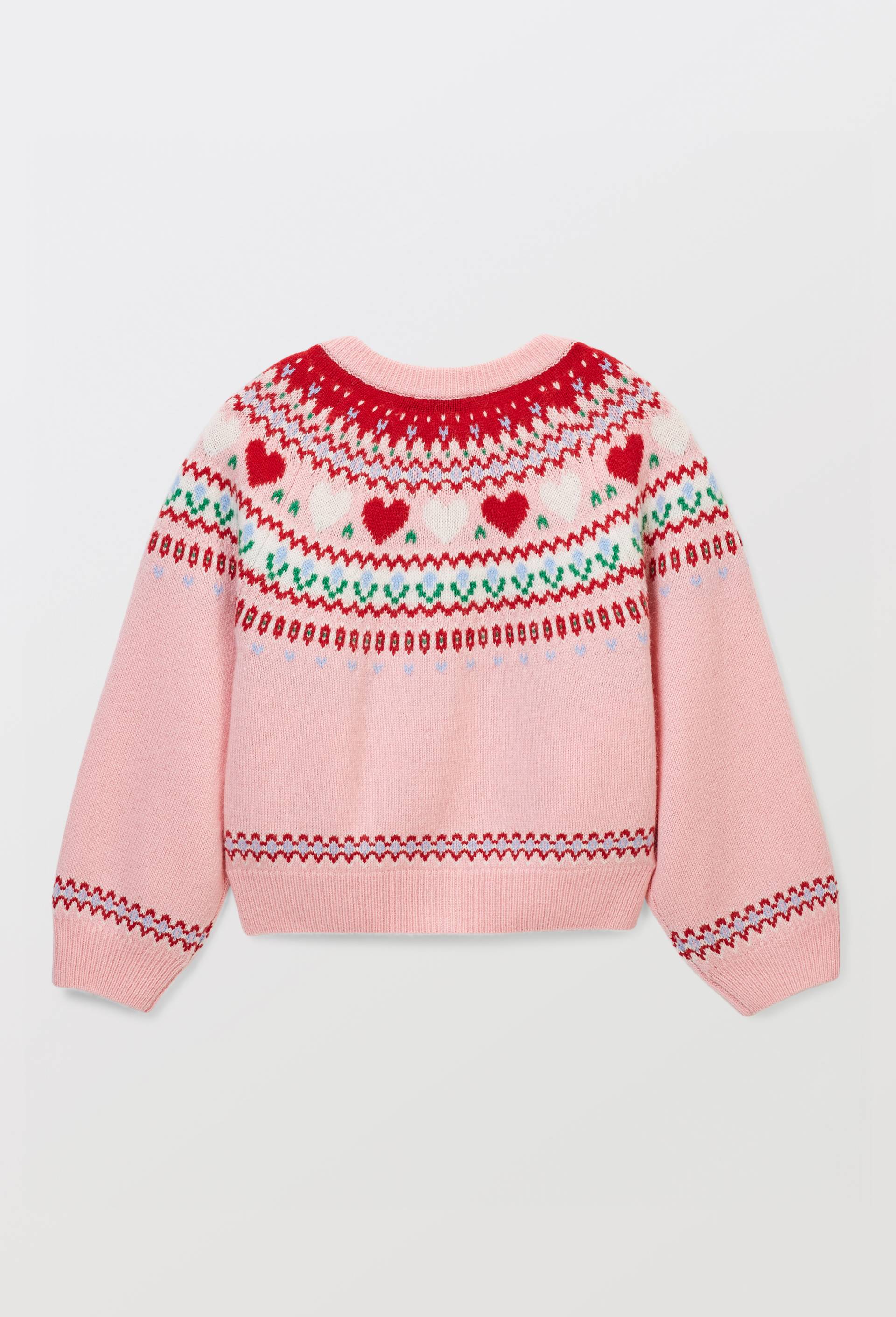Cardigan jacquard contenant de la laine, Rose, large image number 2