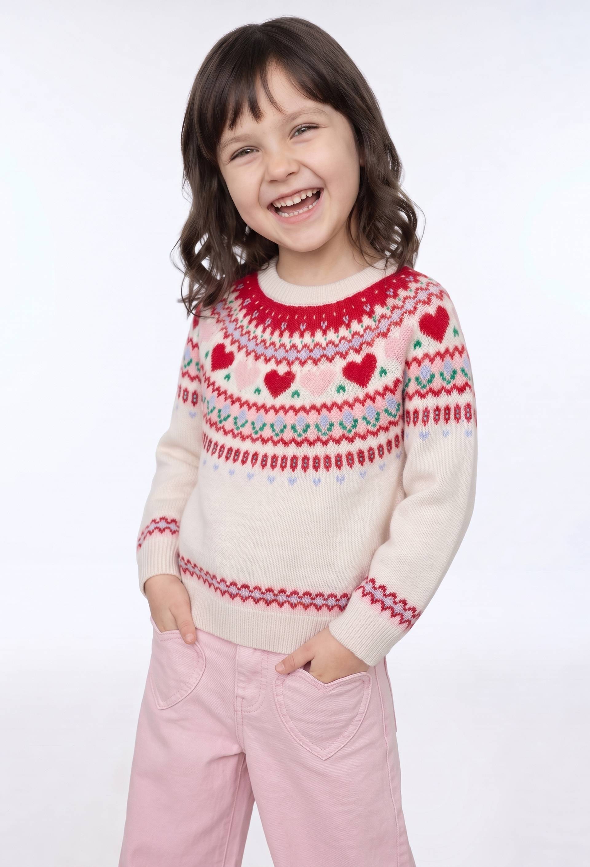 Pull jacquard contenant de la laine, Beige clair, large image number 0