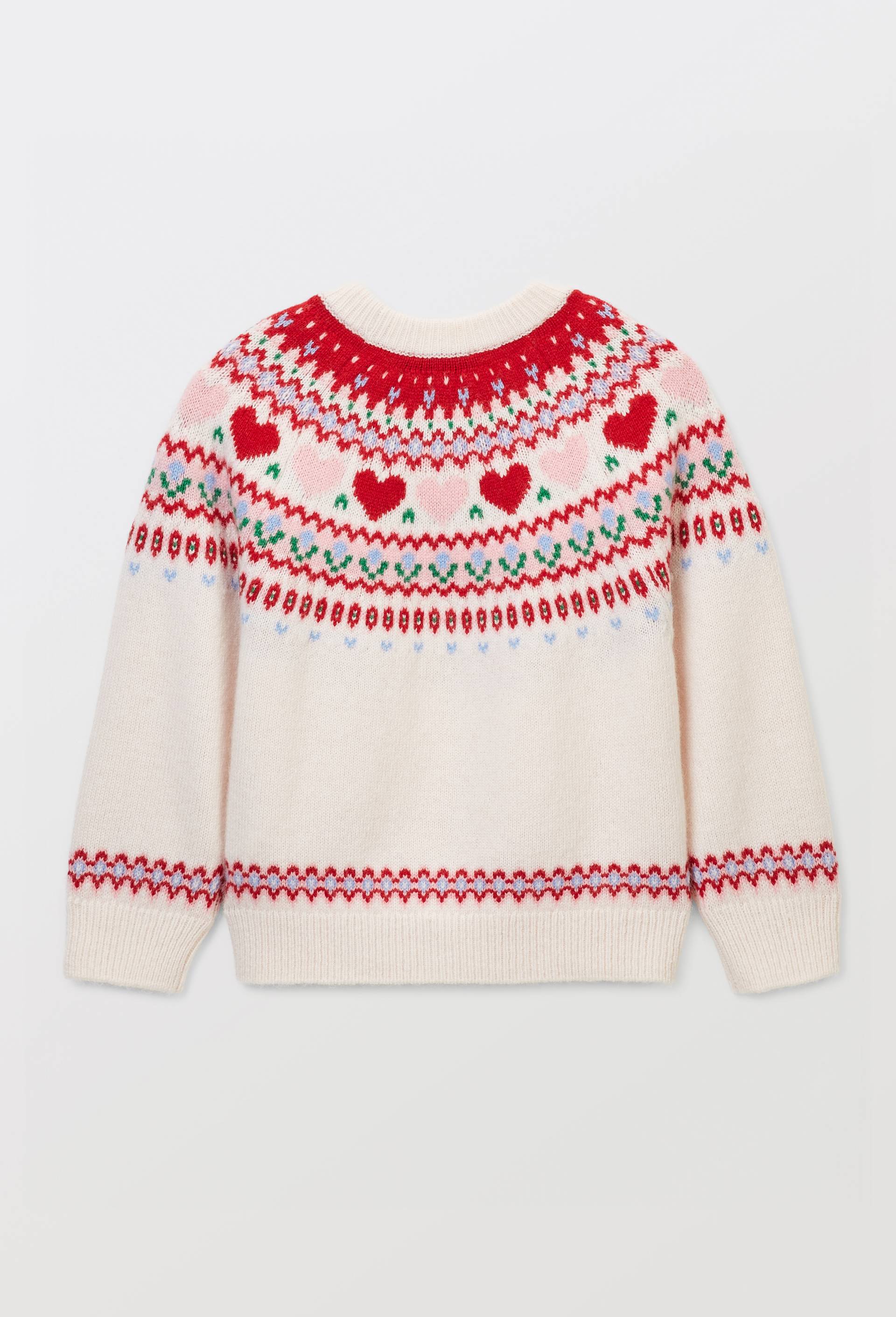 Pull jacquard contenant de la laine, Beige clair, large image number 2