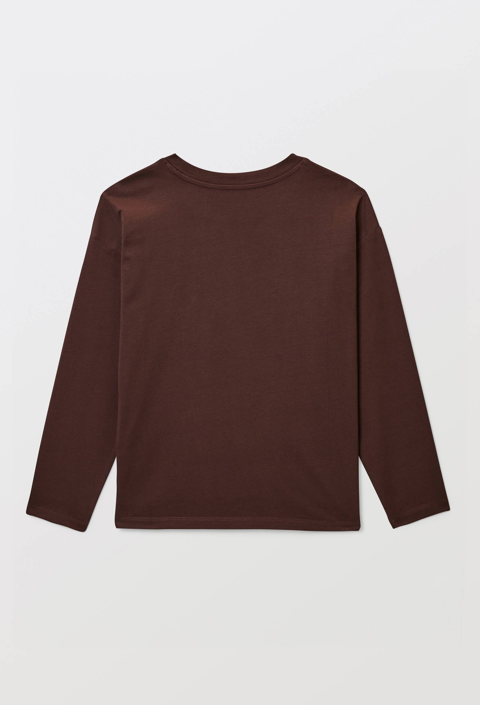 T-Shirt manches longues uni en coton BIO GOTS, Brun fonc&eacute;, large image number 2
