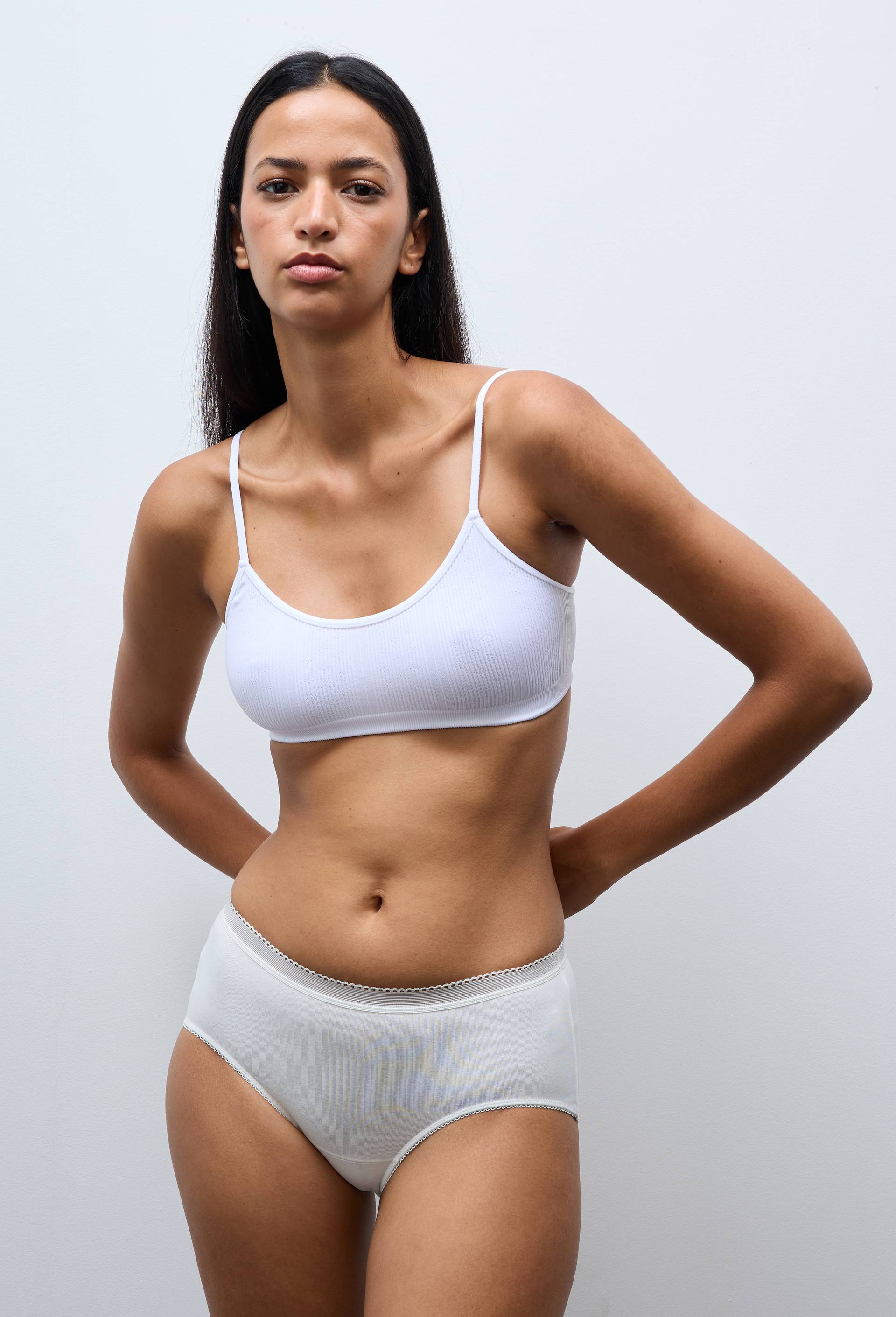 Lot de 2 culottes midi en coton, Ecru, large image number 1