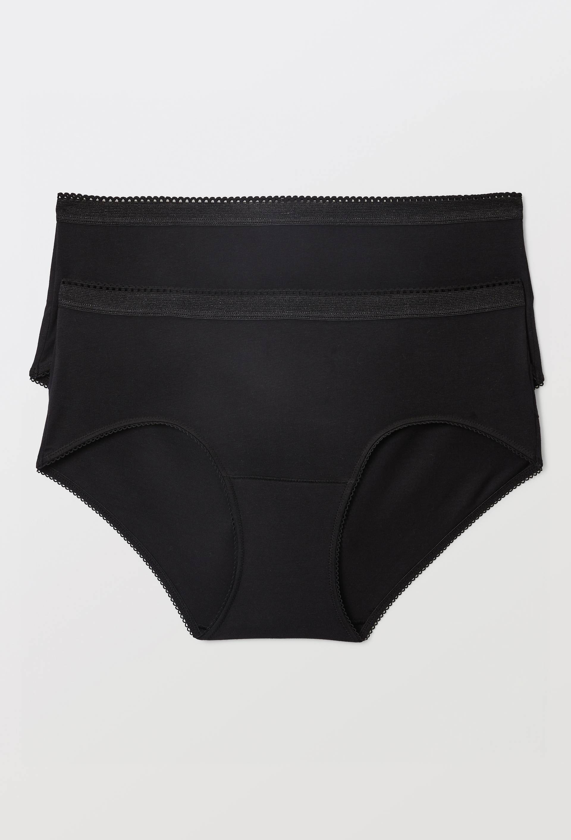 Lot de 2 culottes midi en coton, Noir, large image number 0