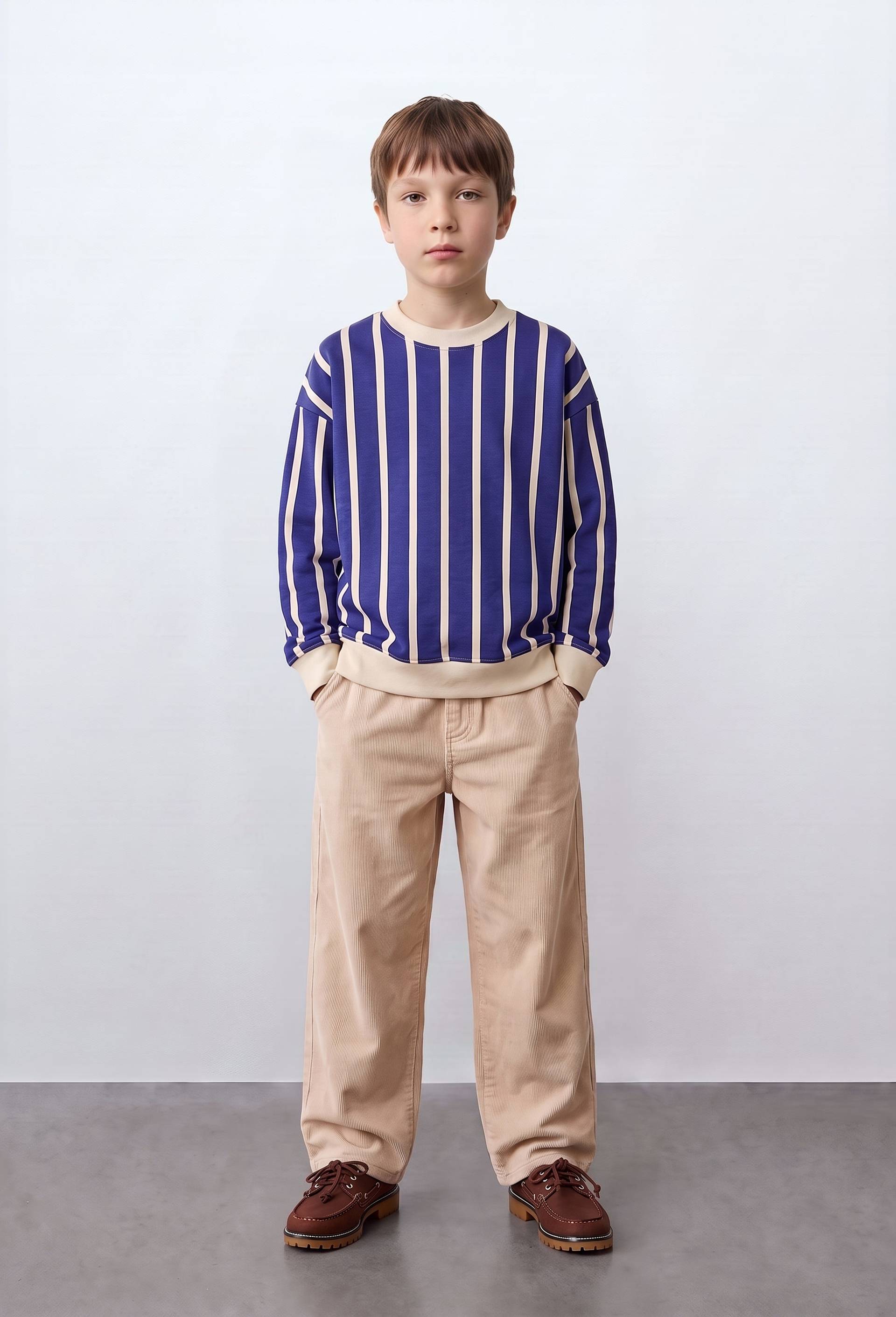 Jean baggy en coton, Beige clair, large image number 0