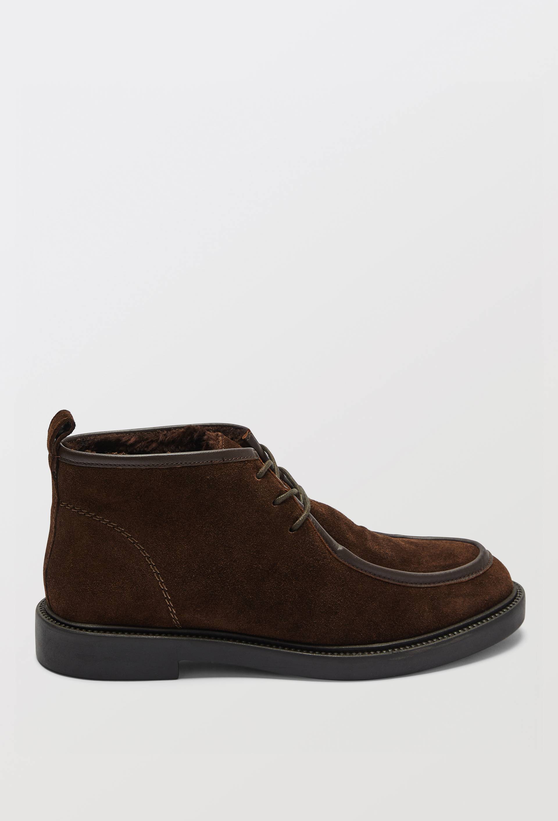 Derbies fourr&eacute;es en cuir, Brun, large image number 1