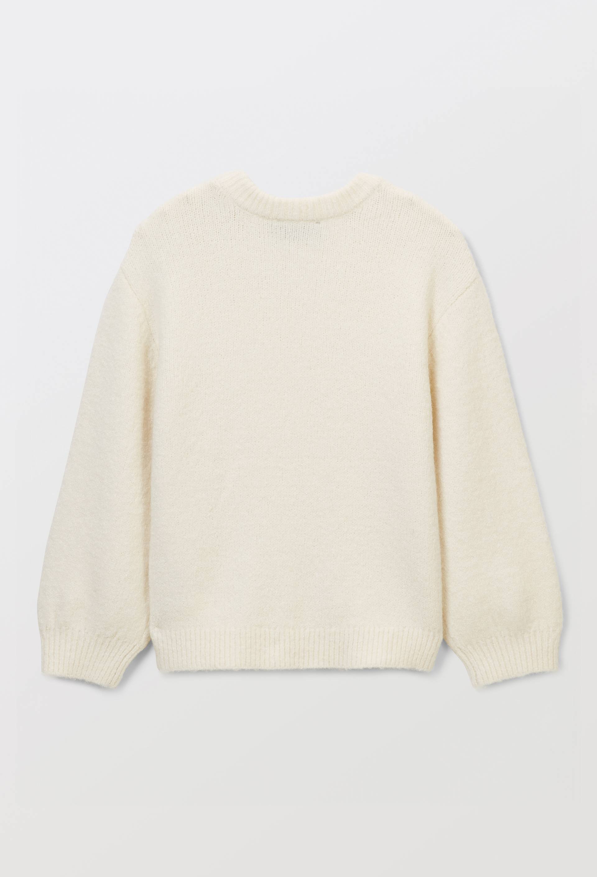 Pull col rond avec broderies, Beige clair, large image number 3