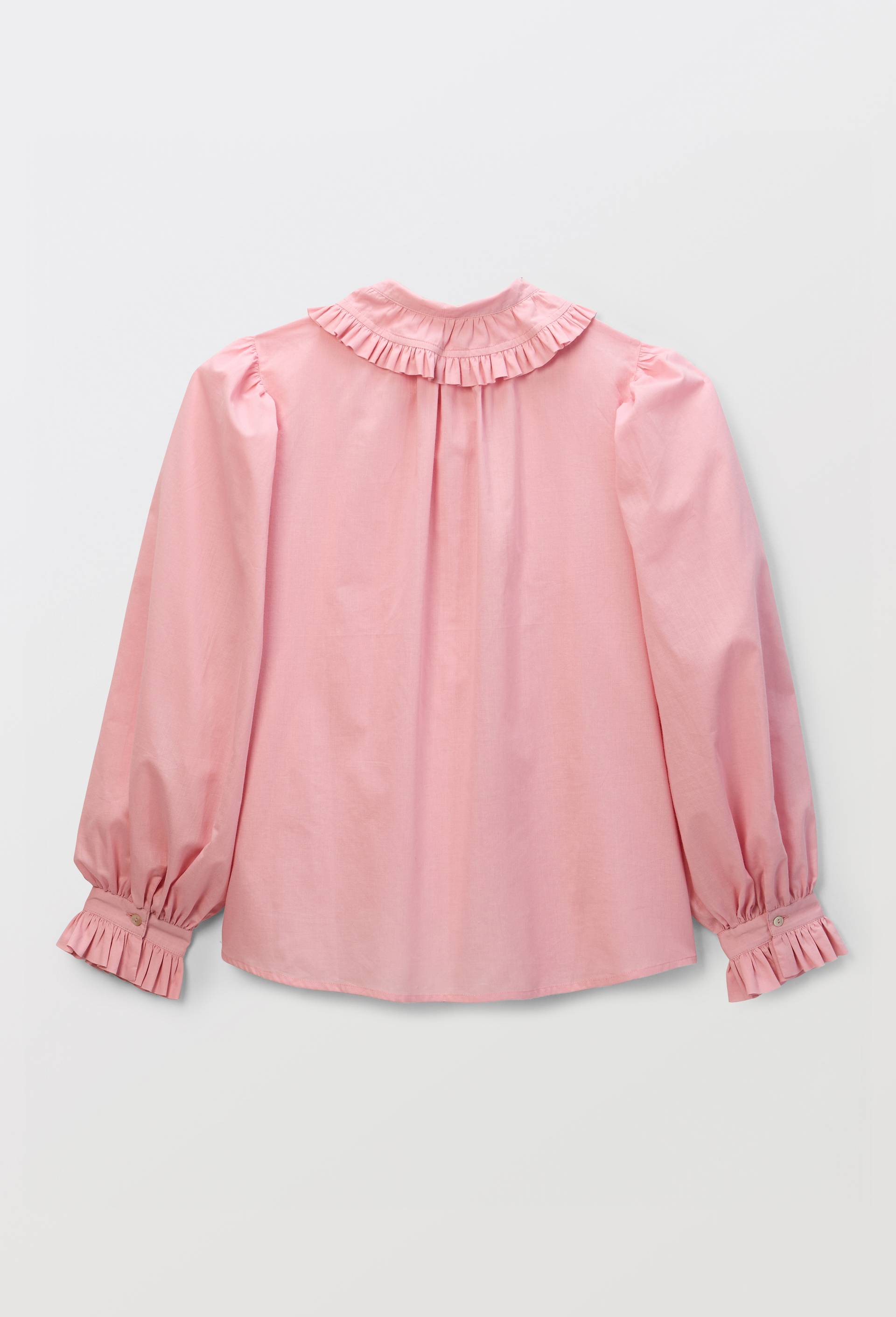 Chemise manches longues unie en coton BIO GOTS, Rose, large image number 4.0