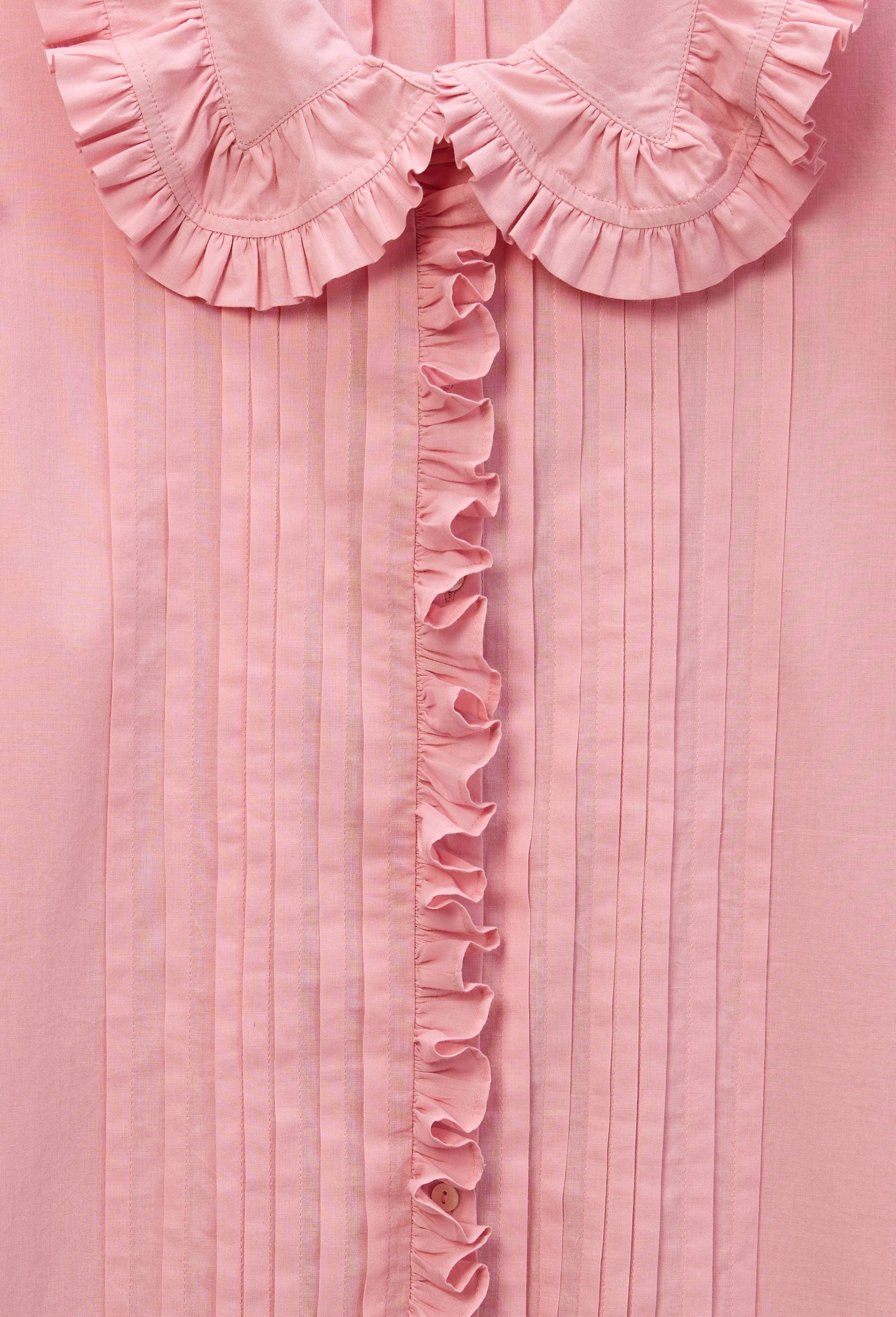Chemise manches longues unie en coton BIO GOTS, Rose, large image number 5.0