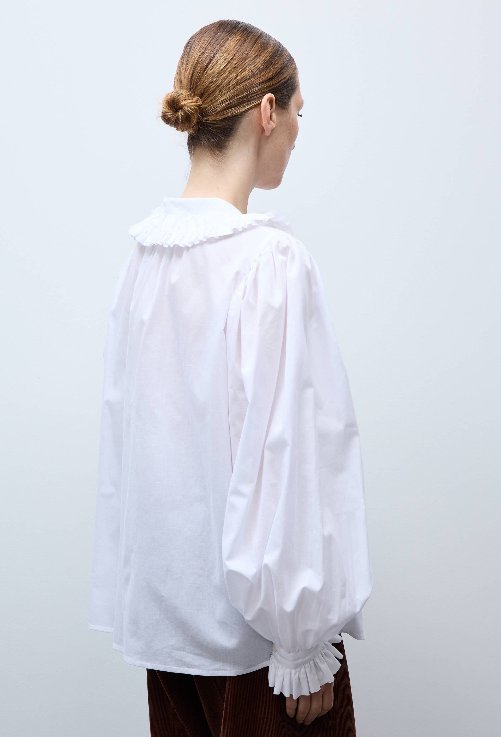 Chemise manches longues unie en coton BIO GOTS, Ecru, large image number 2.0