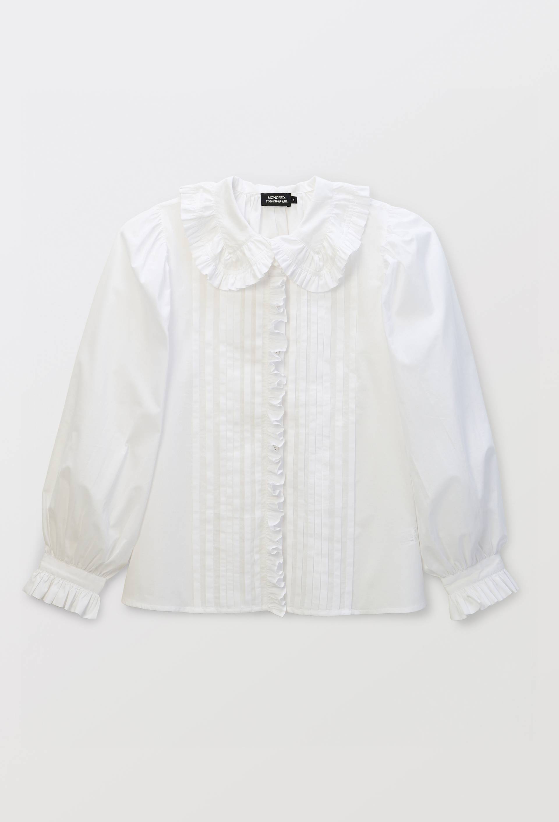 Chemise manches longues unie en coton BIO GOTS, Ecru, large image number 3