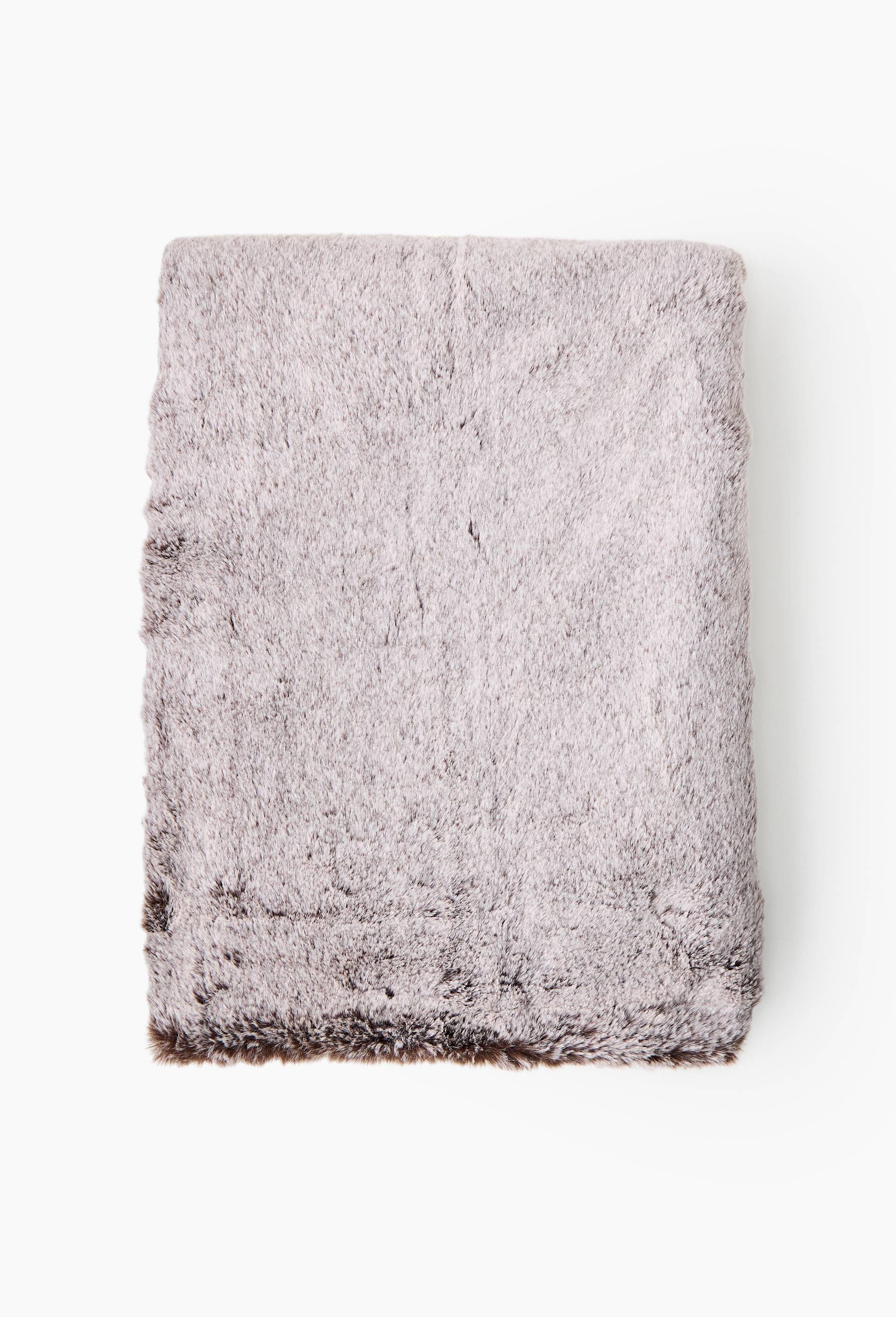 Plaid lapin premium, 130x170cm, polyester recycl&eacute;, Brun fonc&eacute;, large image number 0.0