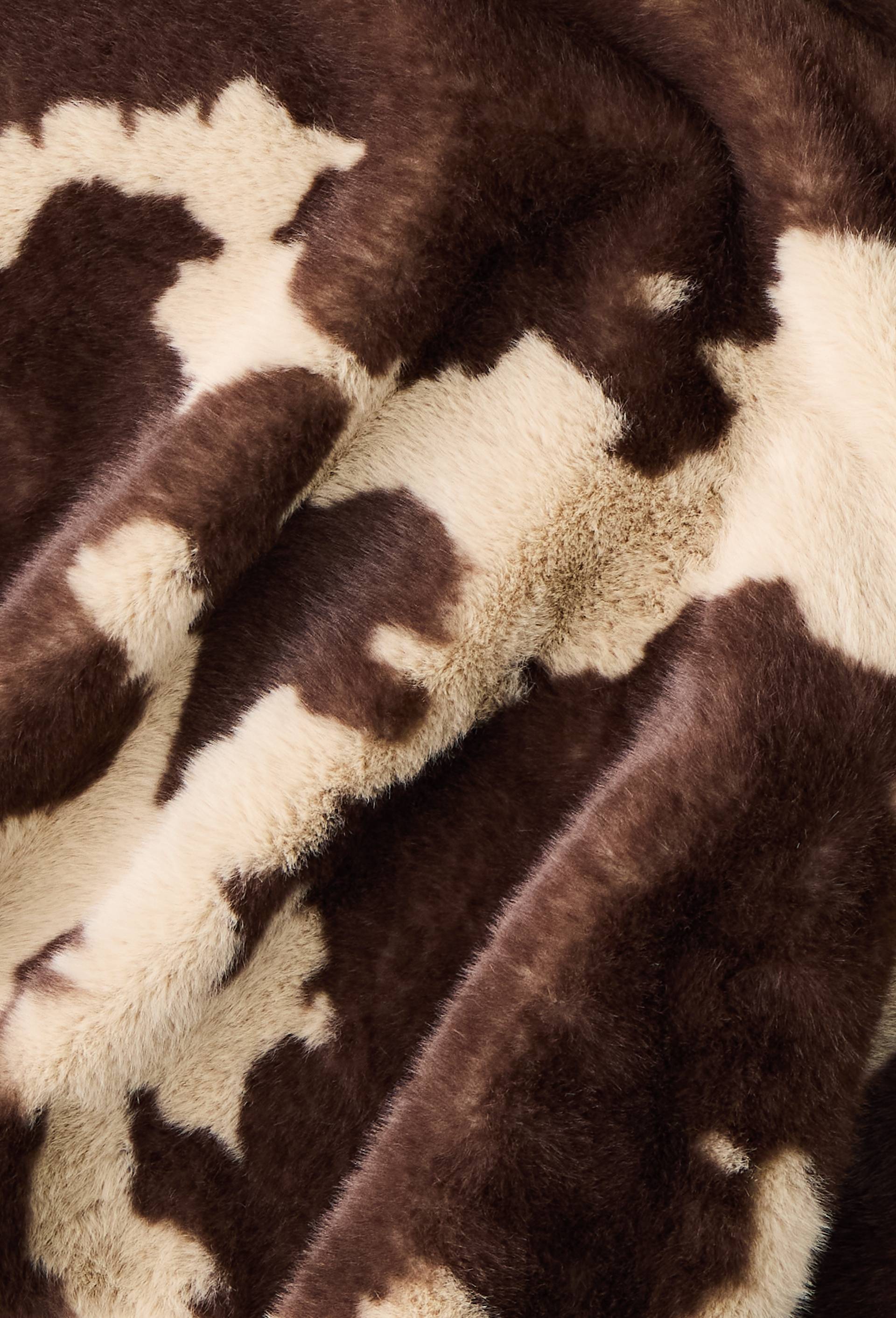 Plaid avec franges, 130x170cm, 100% laine, Beige, large image number 1