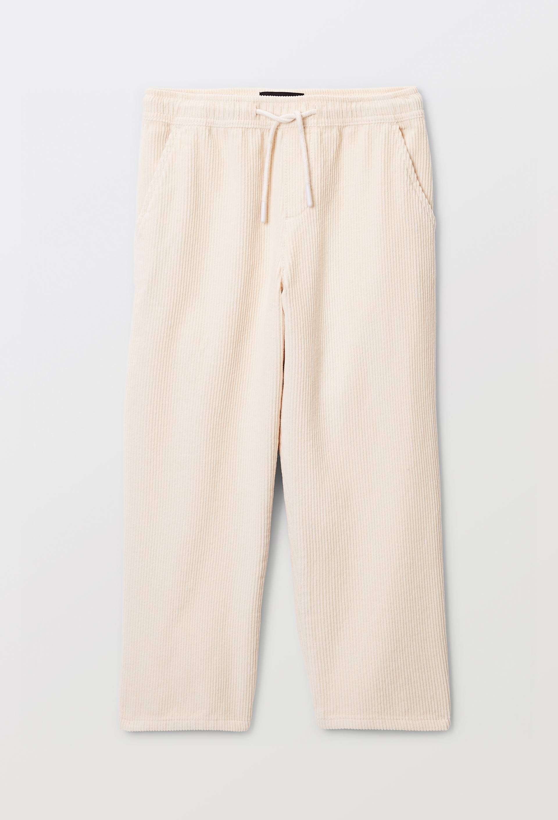 Pantalon taille &eacute;lastiqu&eacute;e uni contient du coton, Beige clair, large image number 1.0