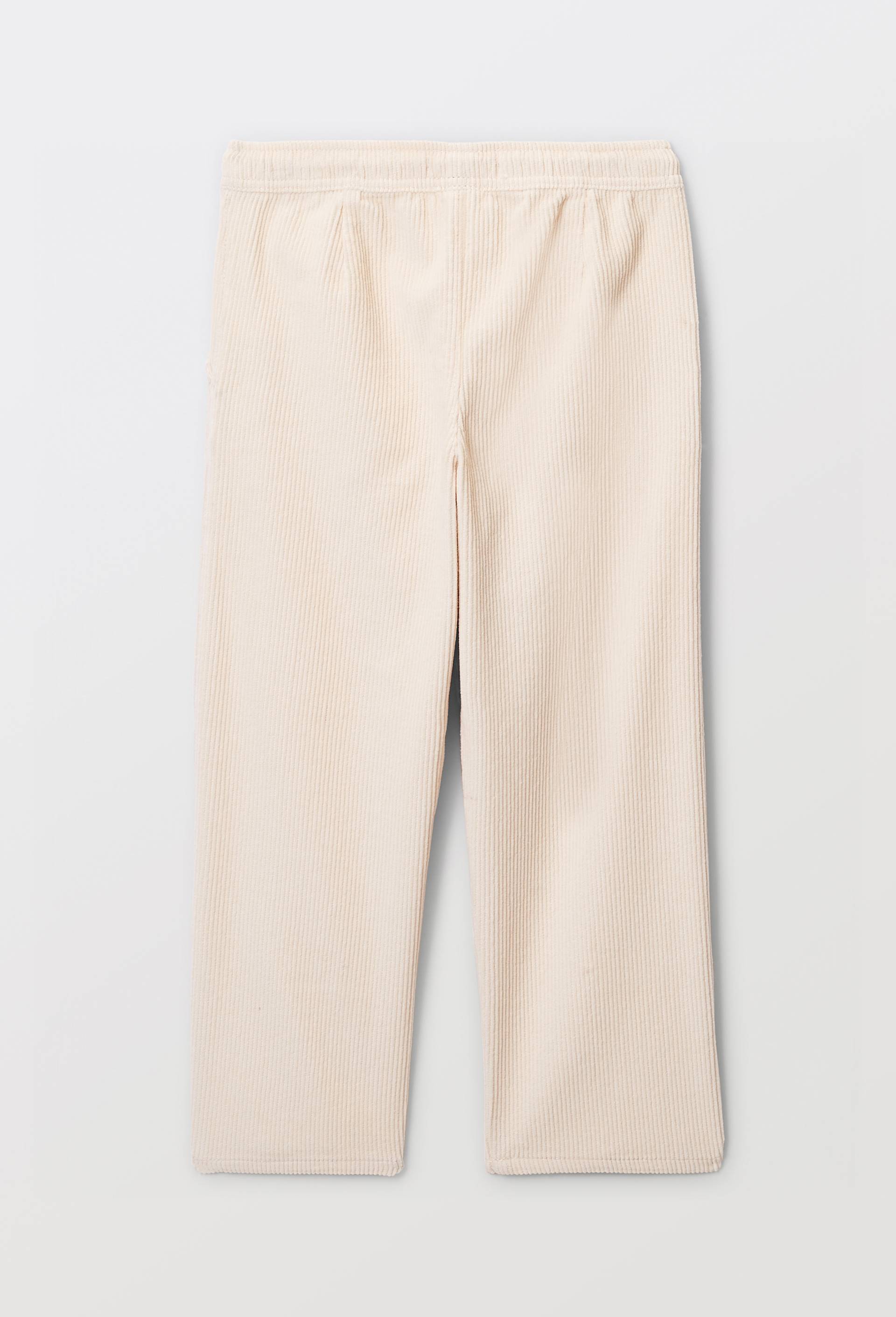 Pantalon taille &eacute;lastiqu&eacute;e uni contient du coton, Beige clair, large image number 2.0