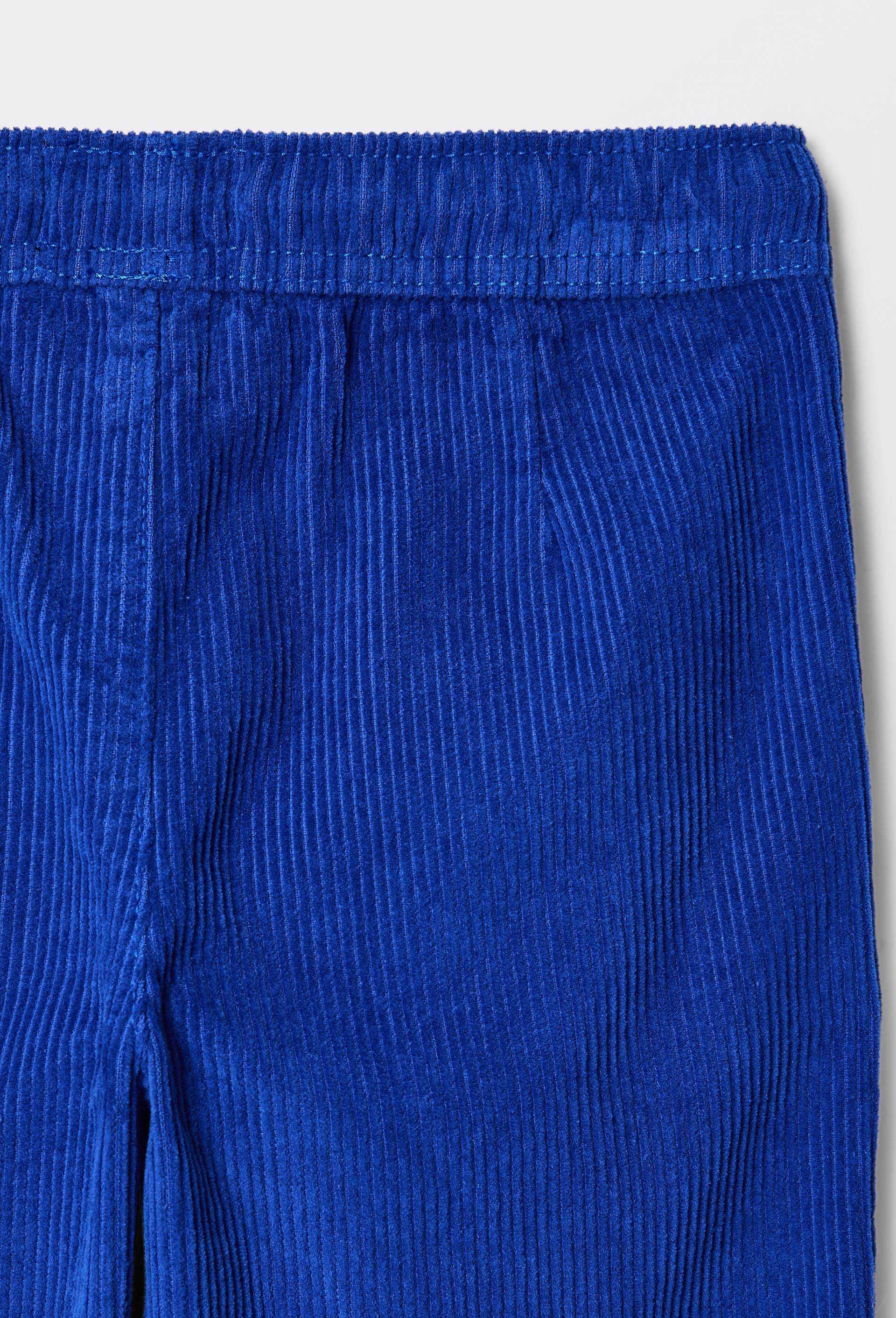 Pantalon taille &eacute;lastiqu&eacute;e uni contient du coton, Bleu, large image number 3