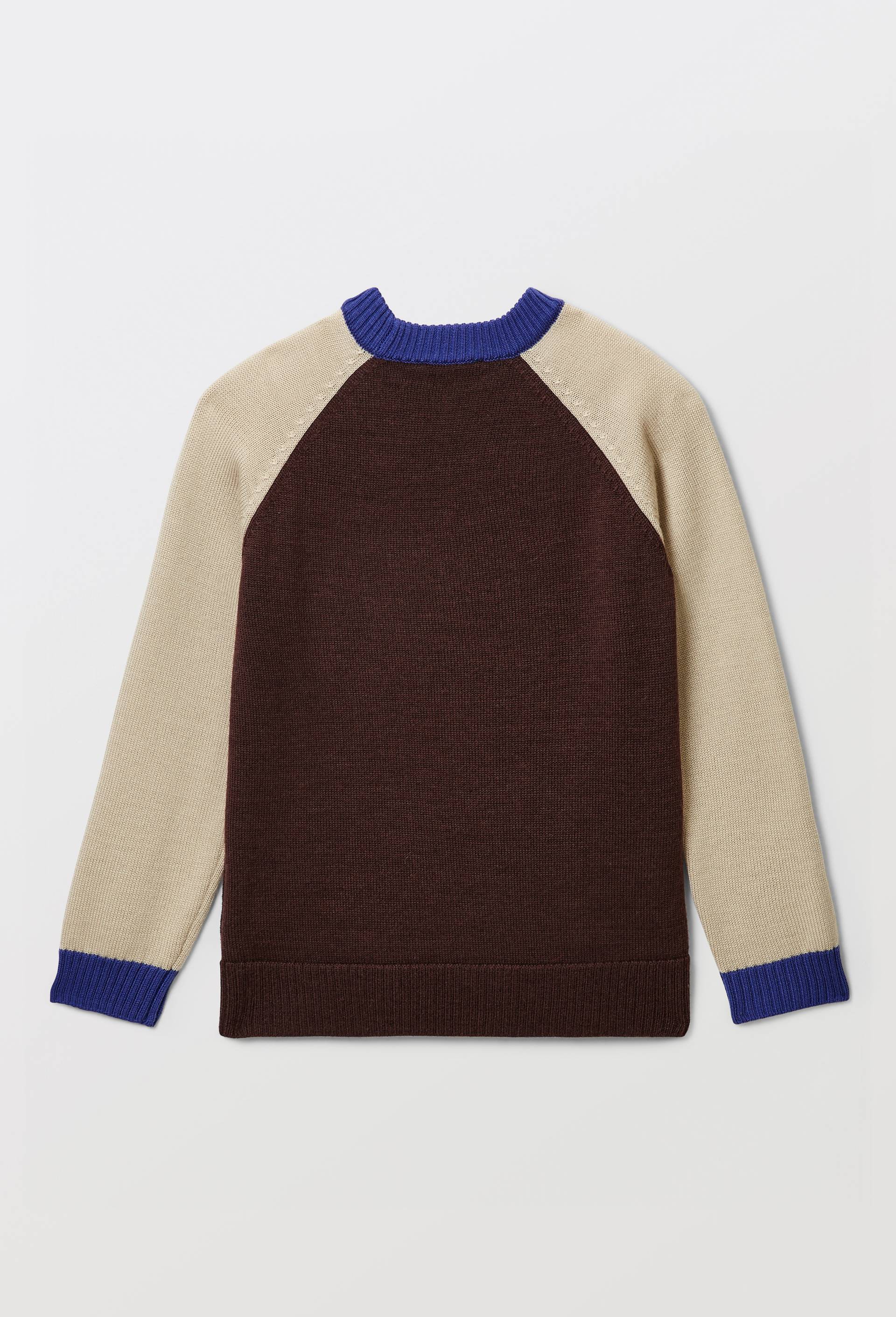 Pull color block contenant de la laine, Brun fonc&eacute;, large image number 1.0