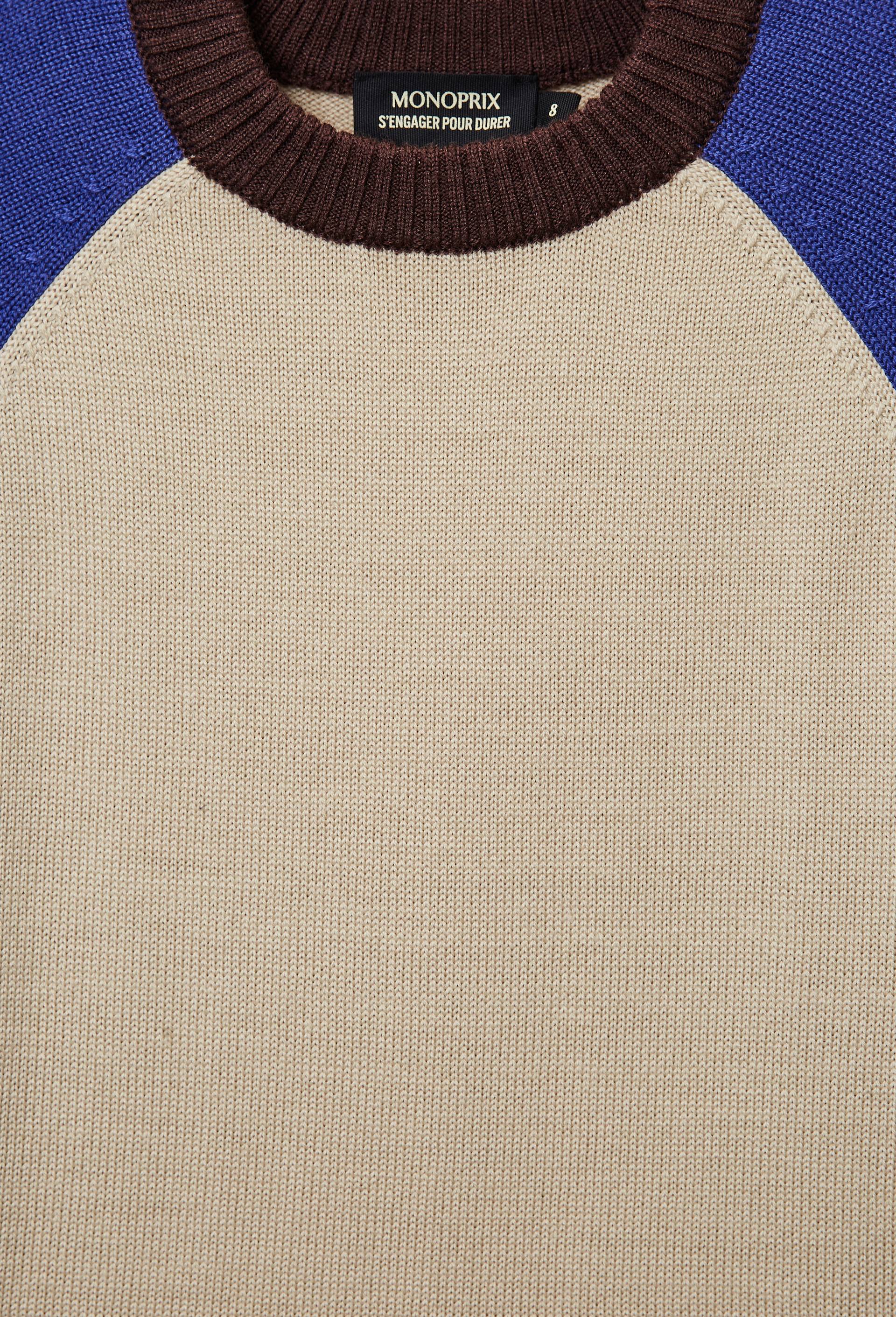 Pull color block contenant de la laine, Bleu, large image number 2.0
