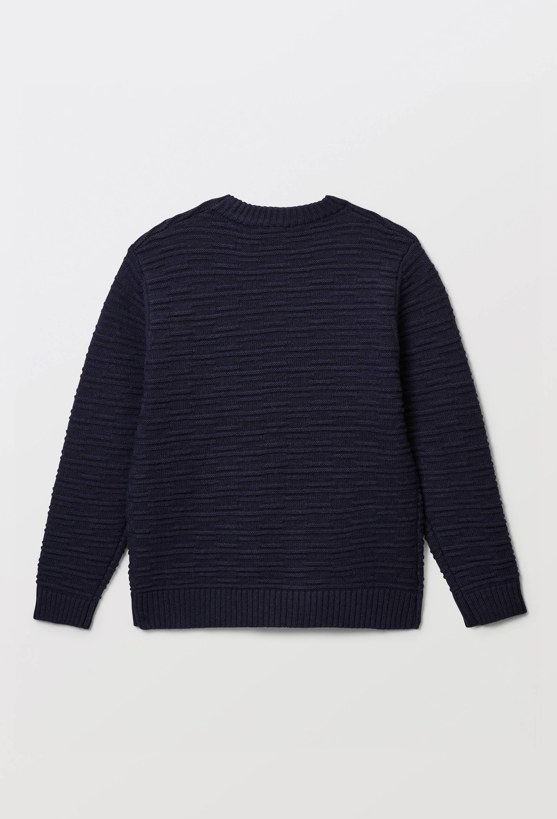 Pull ray&eacute; en coton, Bleu fonc&eacute;, large image number 2.0