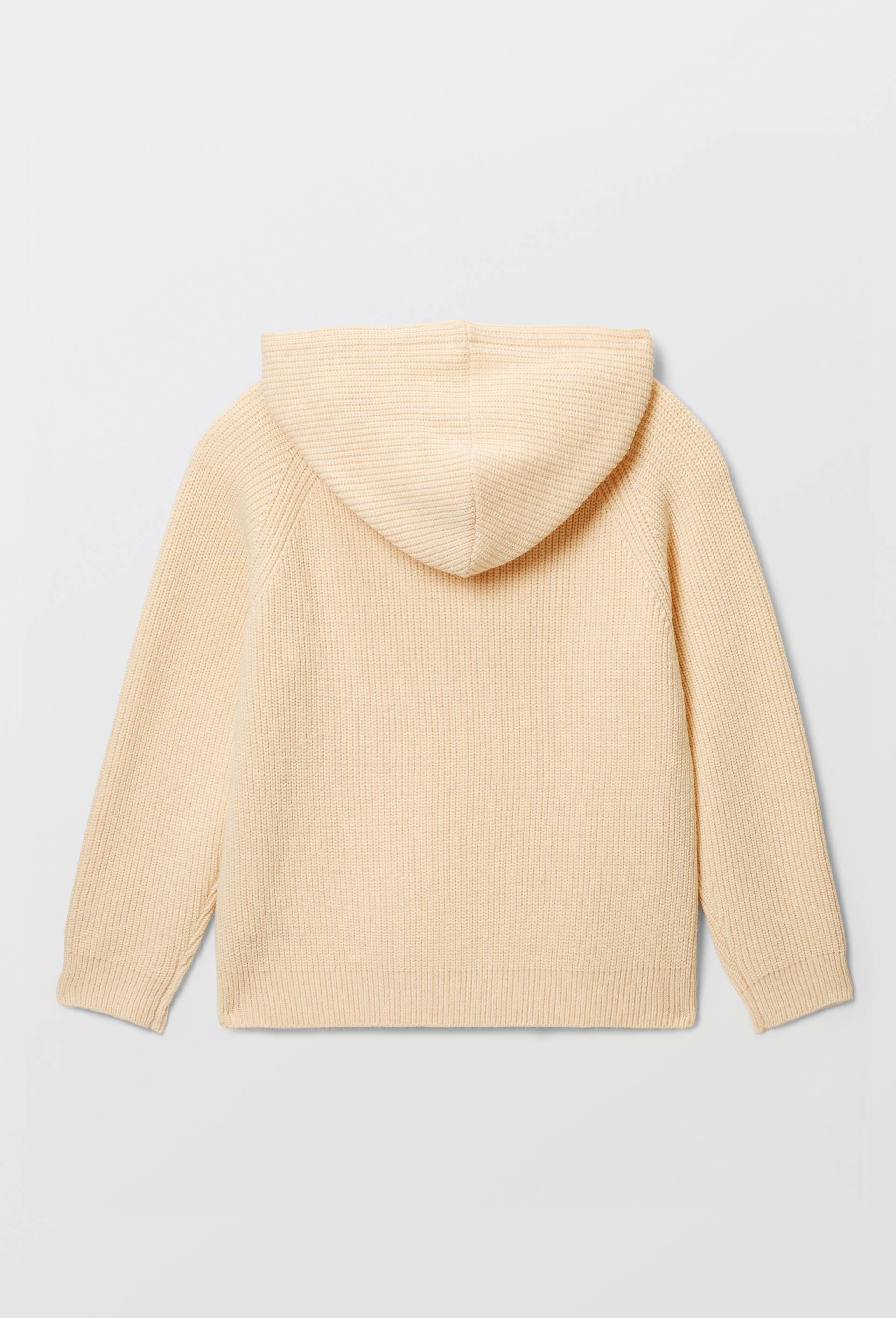 Pull &agrave; capuche uni contenant de la laine, certifi&eacute; OEKO-TEX, Beige clair, large image number 2