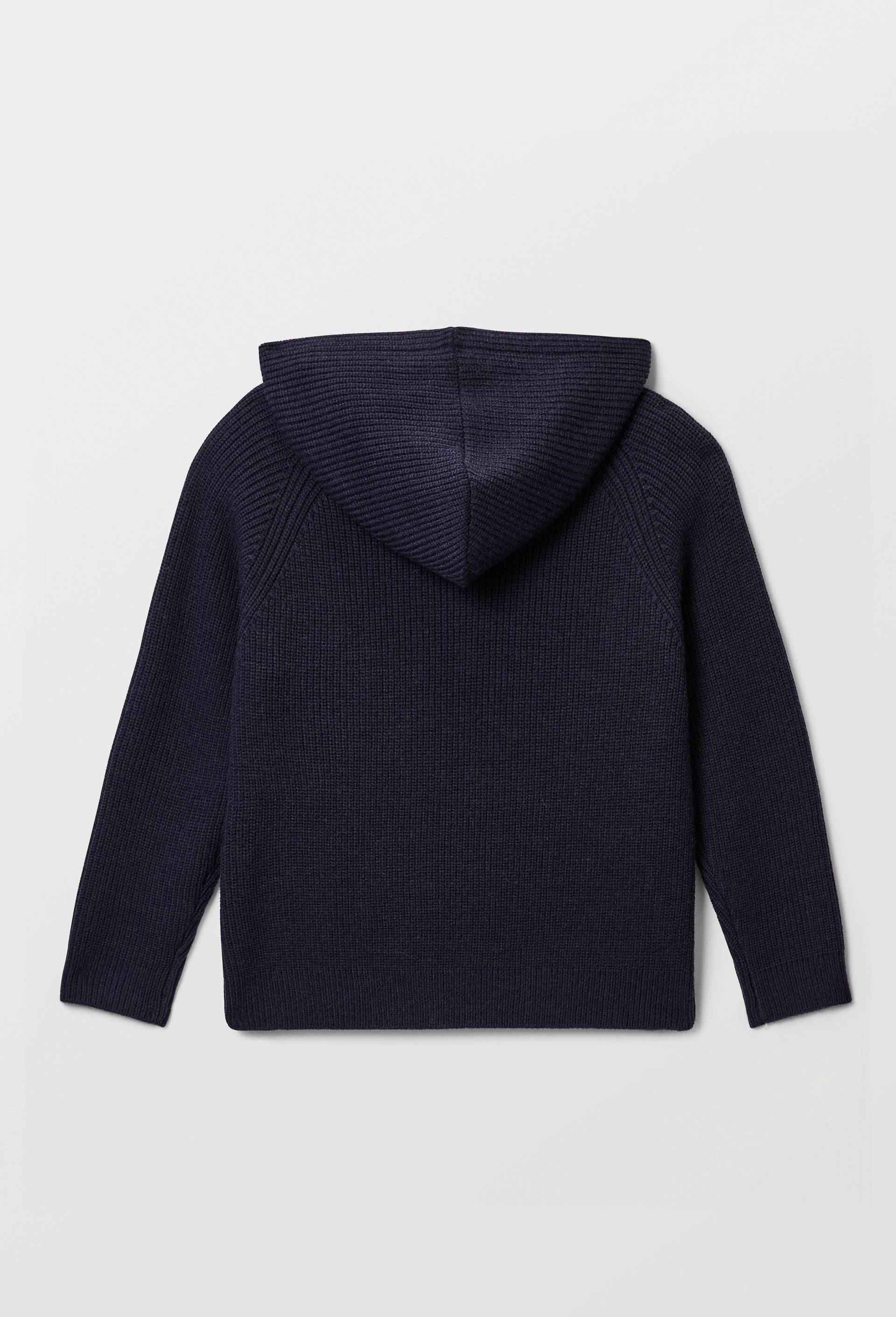 Pull &agrave; capuche uni contenant de la laine, certifi&eacute; OEKO-TEX, Bleu fonc&eacute;, large image number 2