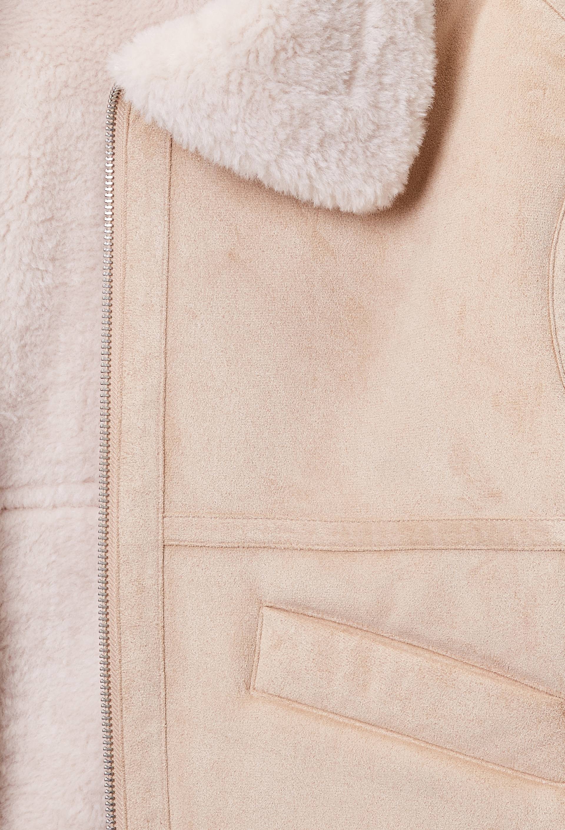 Manteau effet peau lain&eacute;e, Beige clair, large image number 3.0