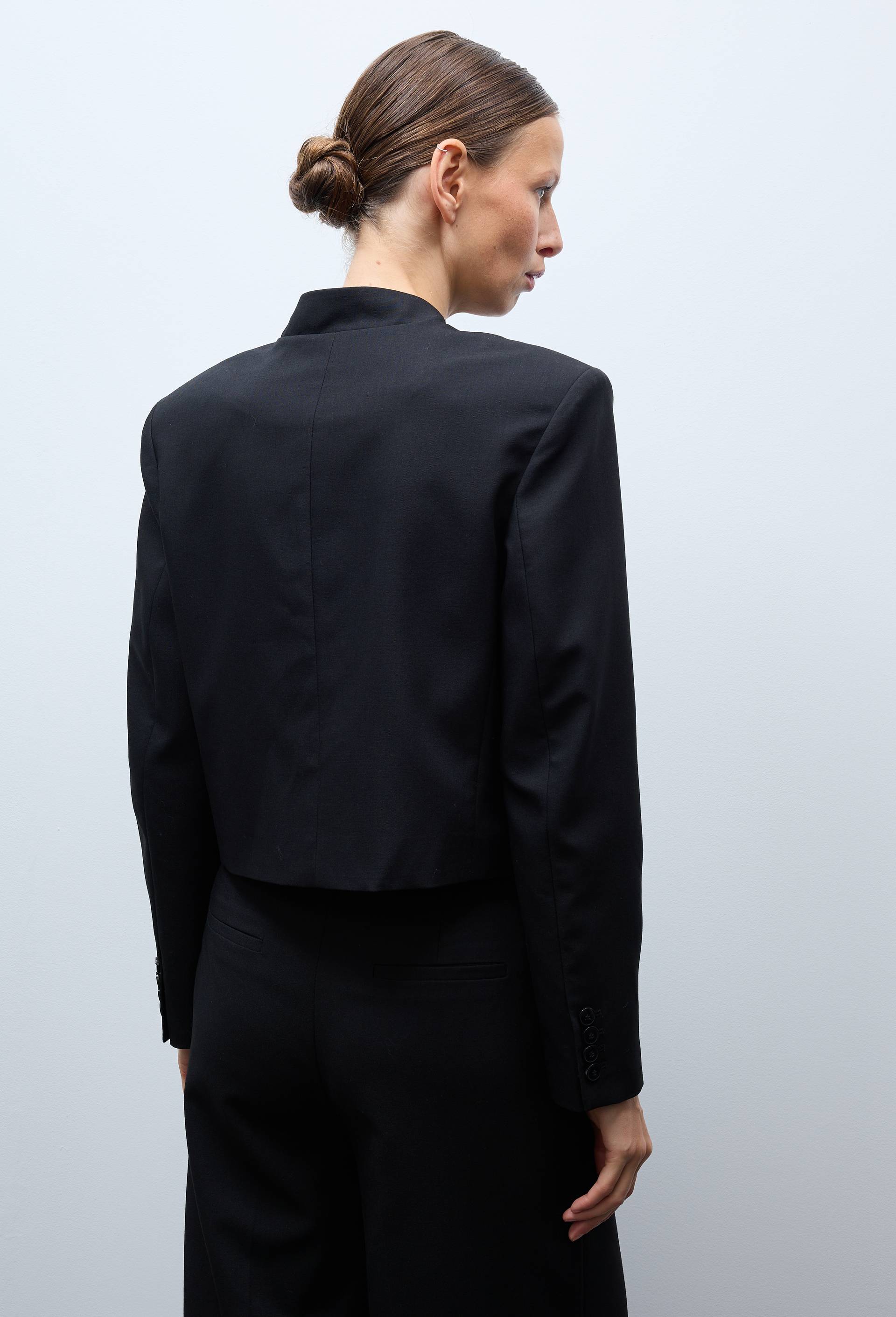 Veste blazer manches longues unie, Noir, large image number 1.0