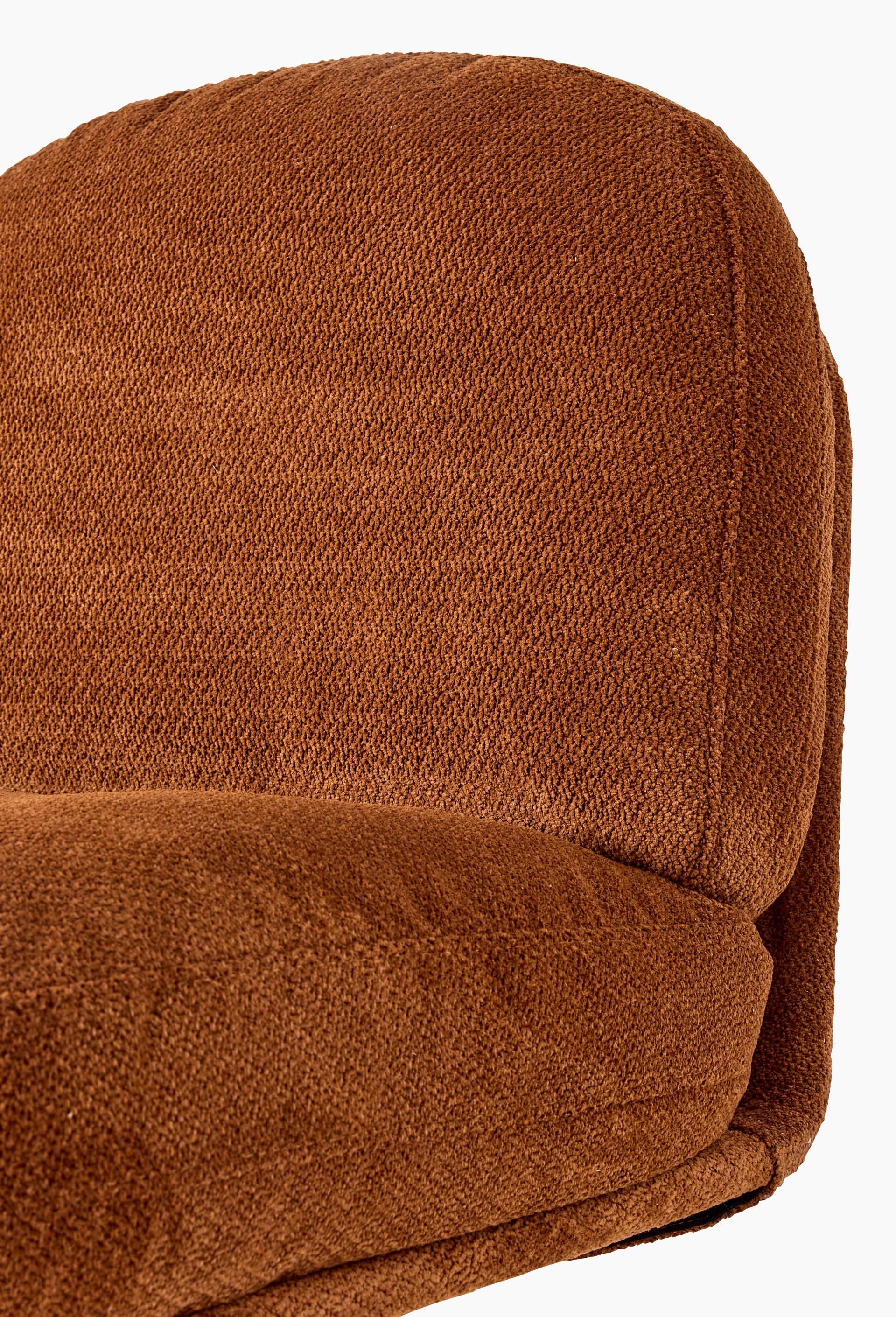 Fauteuil tournant, 65x76x75cm, en polyester et m&eacute;tal, Brun, large image number 1.0