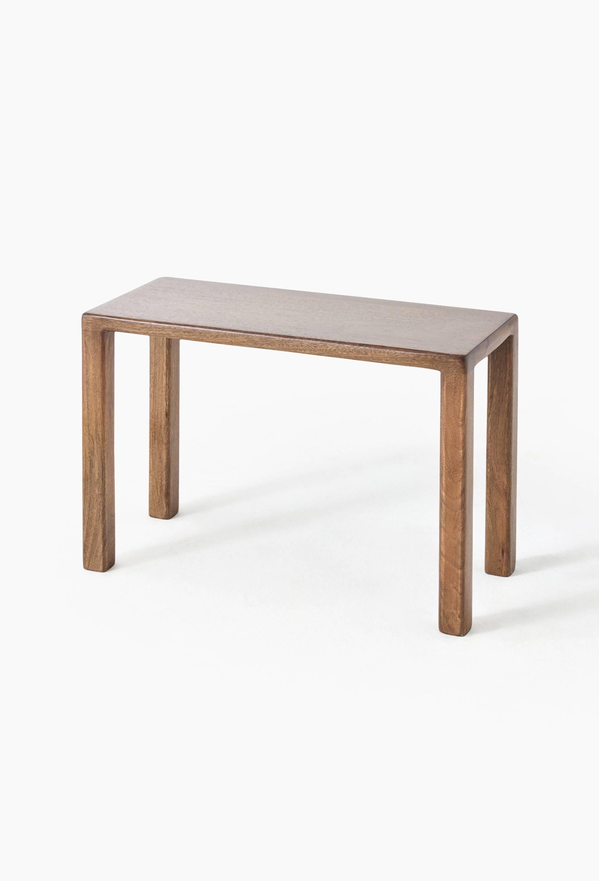 Petite table, L26xH25,5xP35,5 cm, en bois de manguier, Beige clair, large image number 0