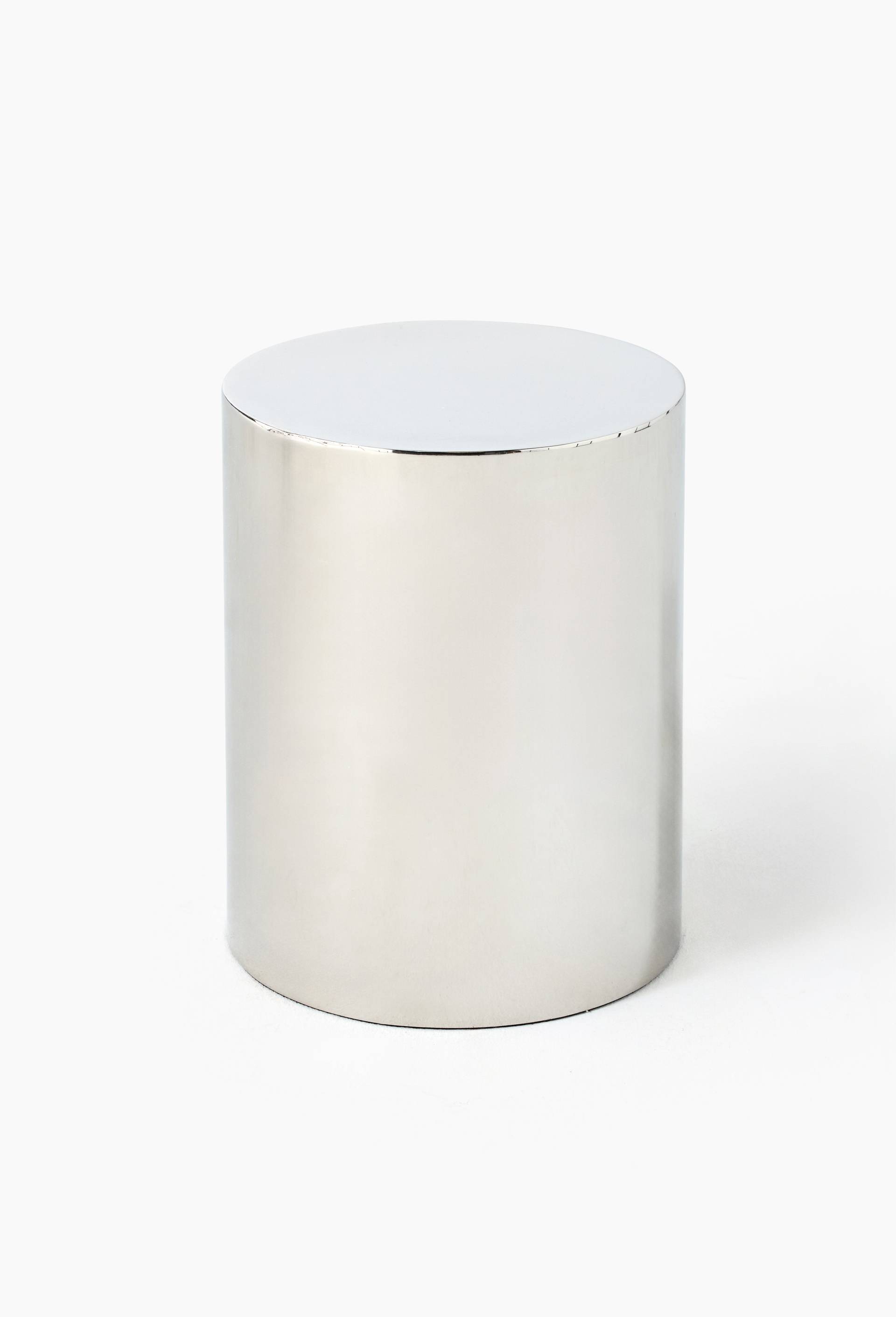 Tabouret rond, 30xH37cm, en m&eacute;tal, Argent, large image number 0.0