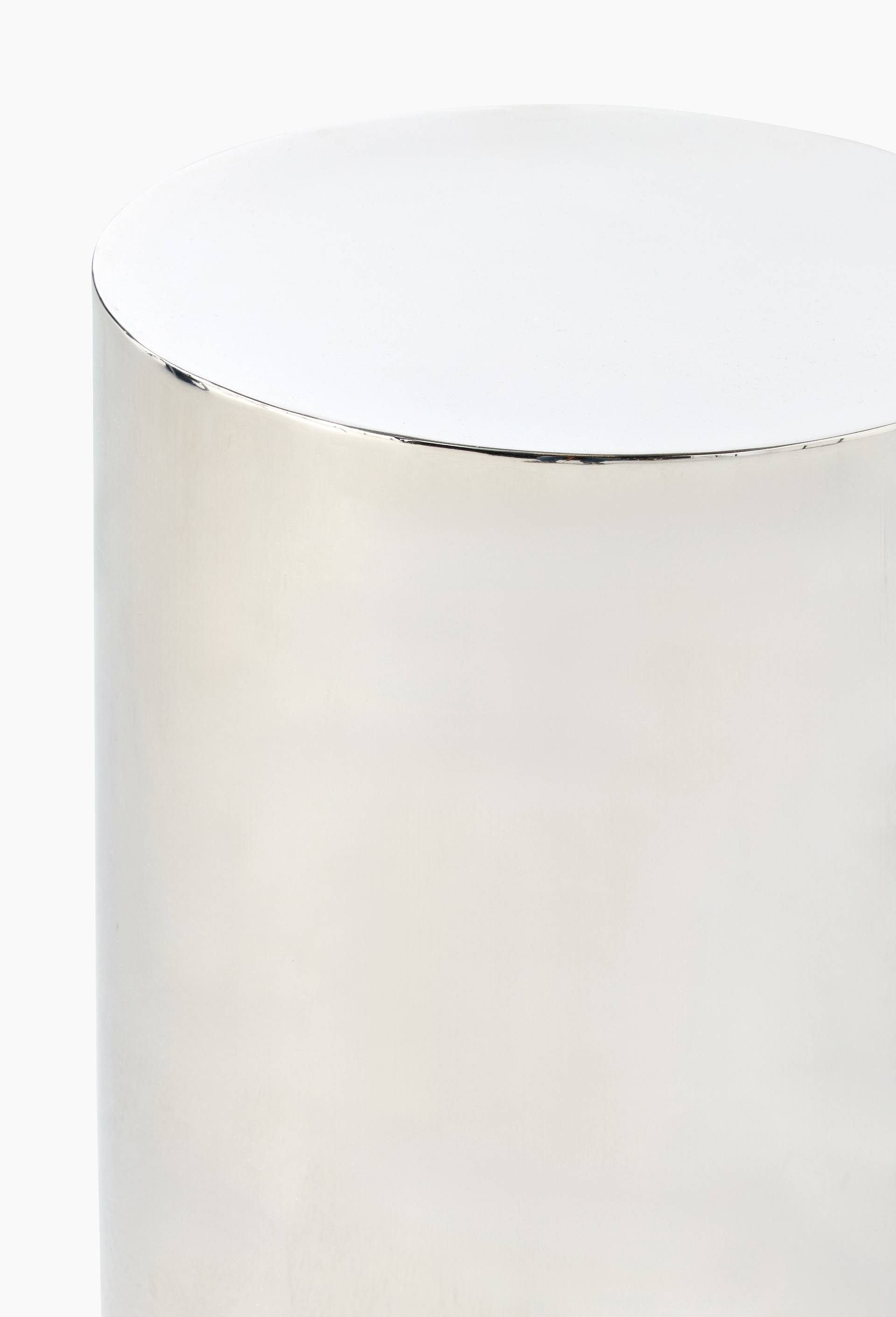 Tabouret rond, 30xH37cm, en m&eacute;tal, Argent, large image number 1.0