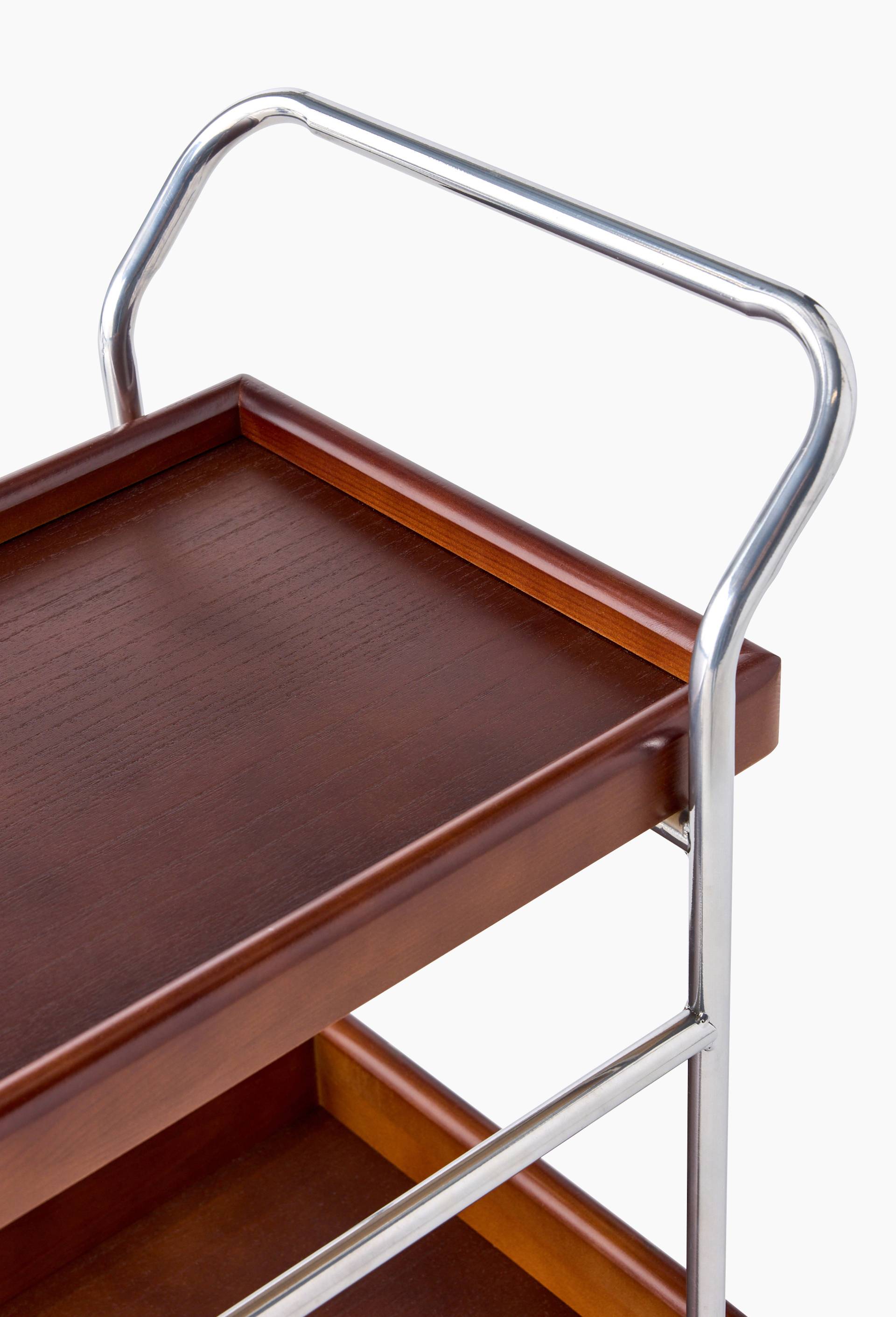 Chariot, 60x36.5x73cm, en bois et m&eacute;tal, Brun, large image number 2
