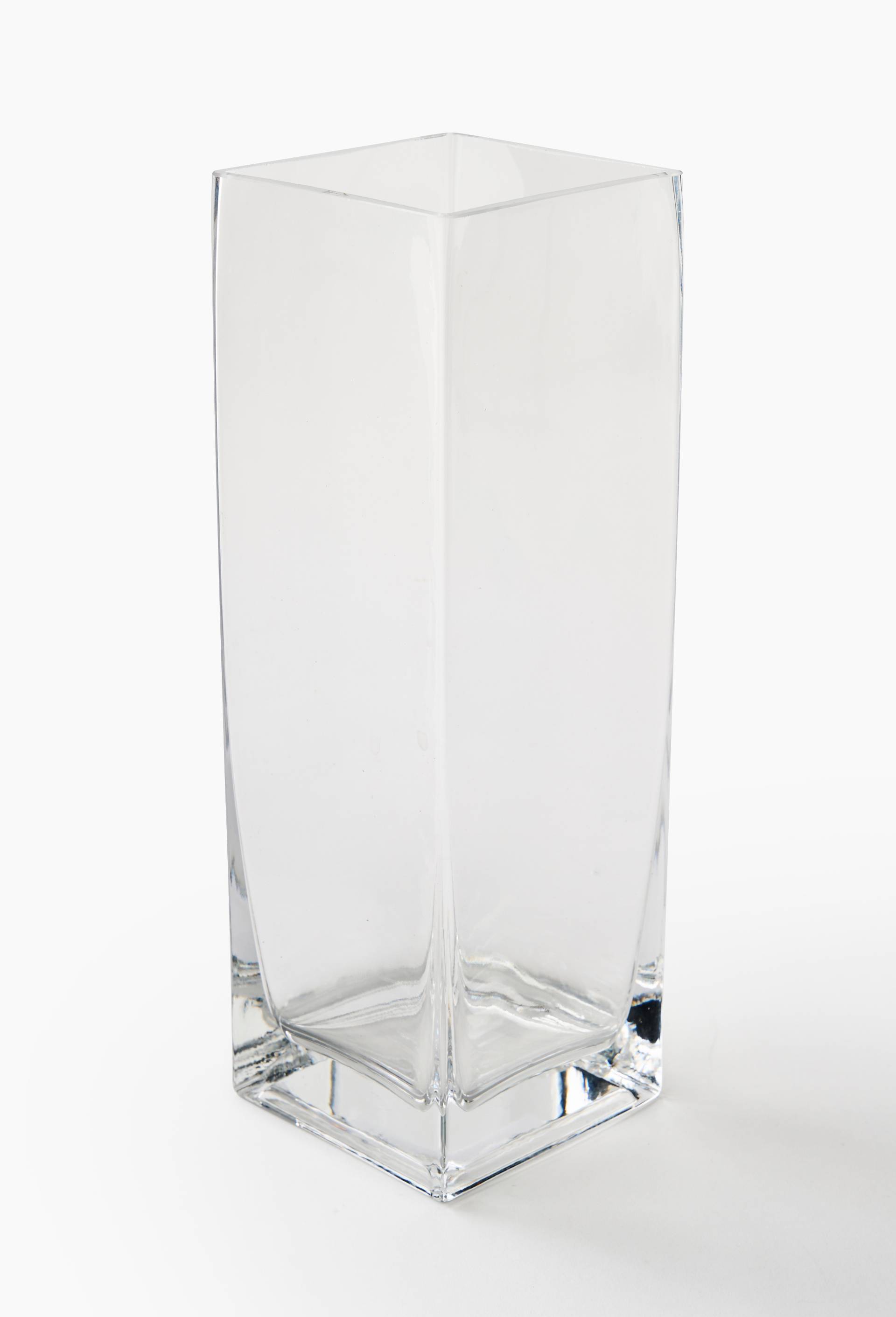 Vase carr&eacute; crystal transparent, 10xh30, Transparent, large image number 0