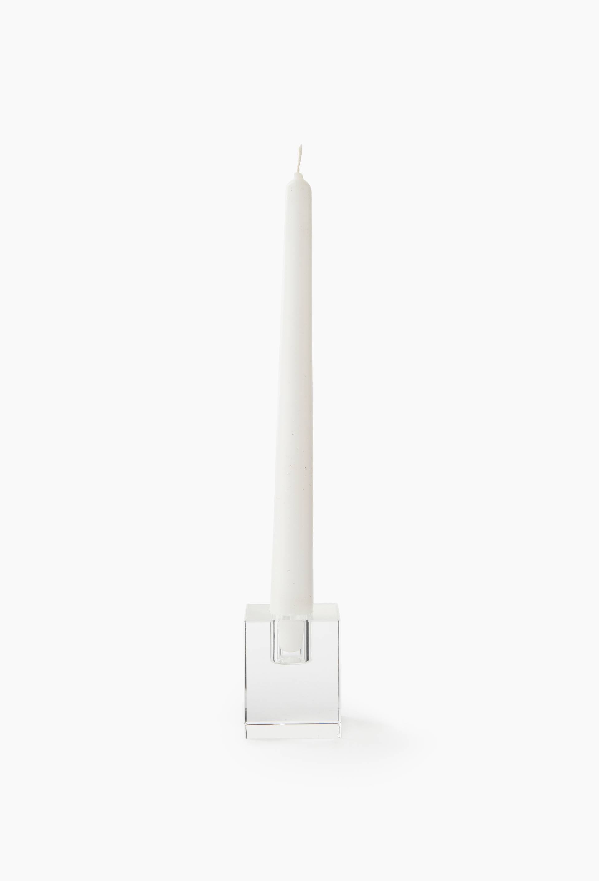 Bougeoir gla&ccedil;on carr&eacute;, L4,8xH6xP4,8cm, Gris, large image number 0