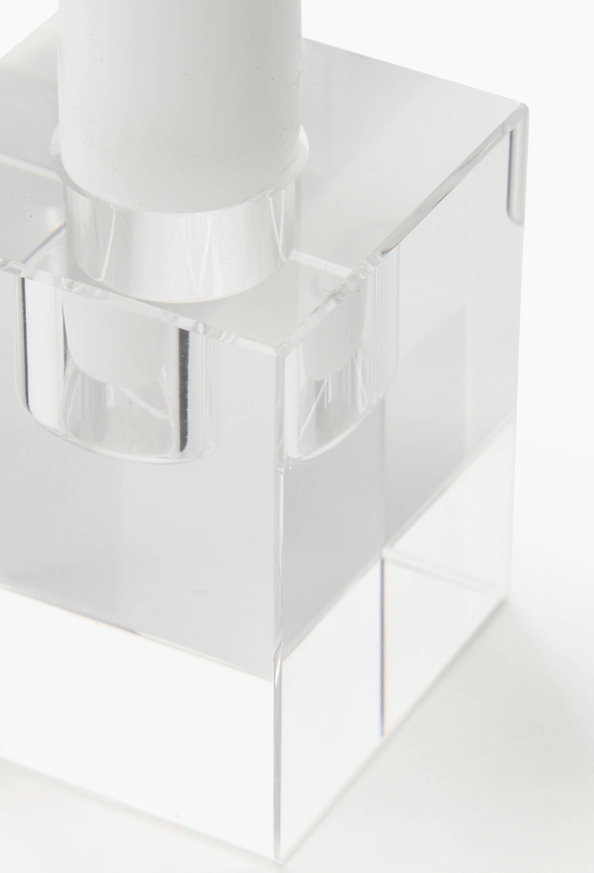 Bougeoir gla&ccedil;on carr&eacute; PM, 4,8Xh6CM, Gris, large image number 1