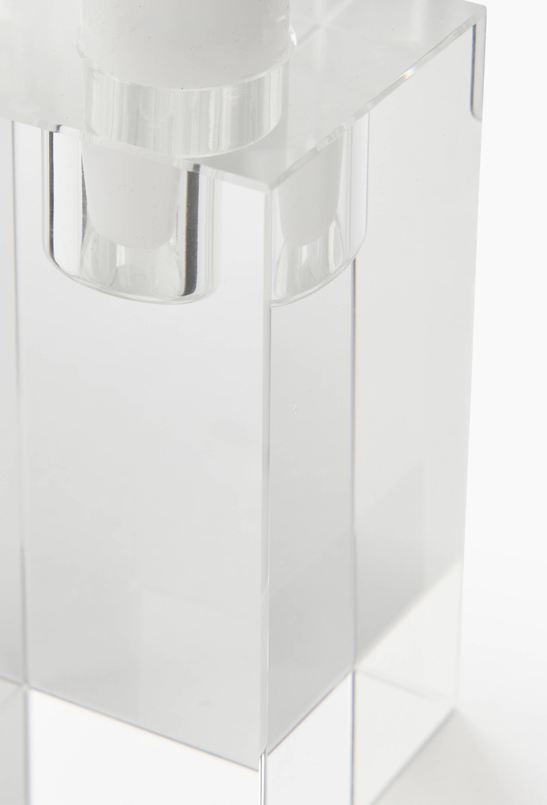 Bougeoir gla&ccedil;on carr&eacute; MM, 4.8Xh9.8CM, Transparent, large image number 1.0