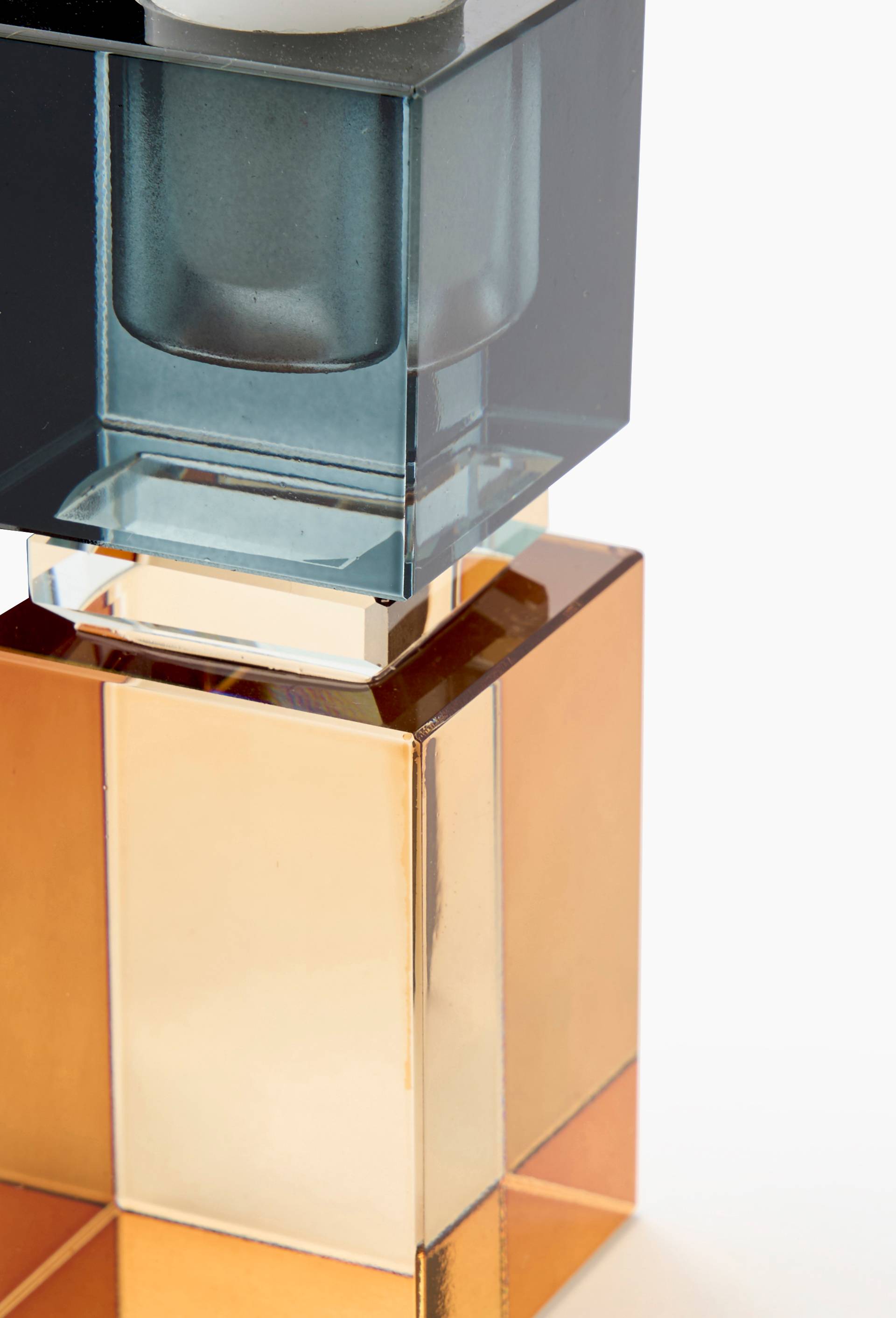 Bougeoir crystal cubes PM, 3,8Xh10,8, Transparent, large image number 1