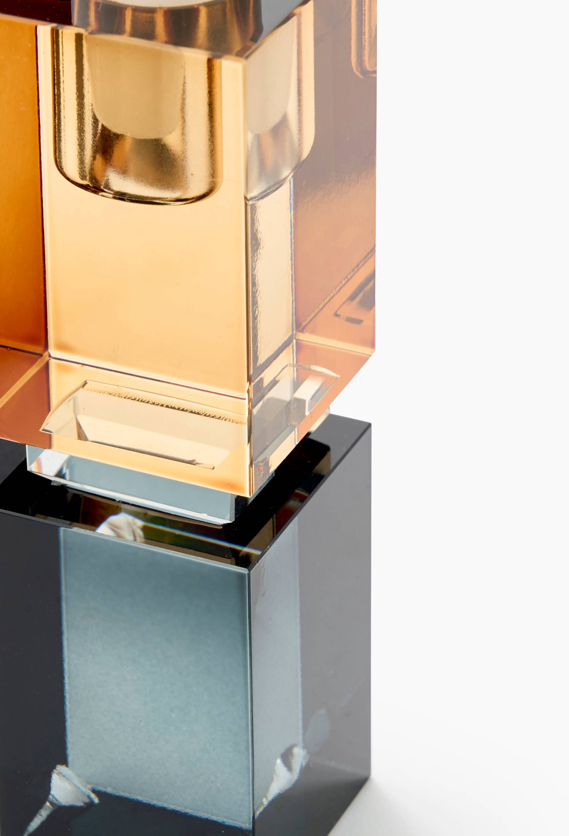 Bougeoir crystal cubes, L3,8XH12.7xP3,8, Jaune fonc&eacute;, large image number 2